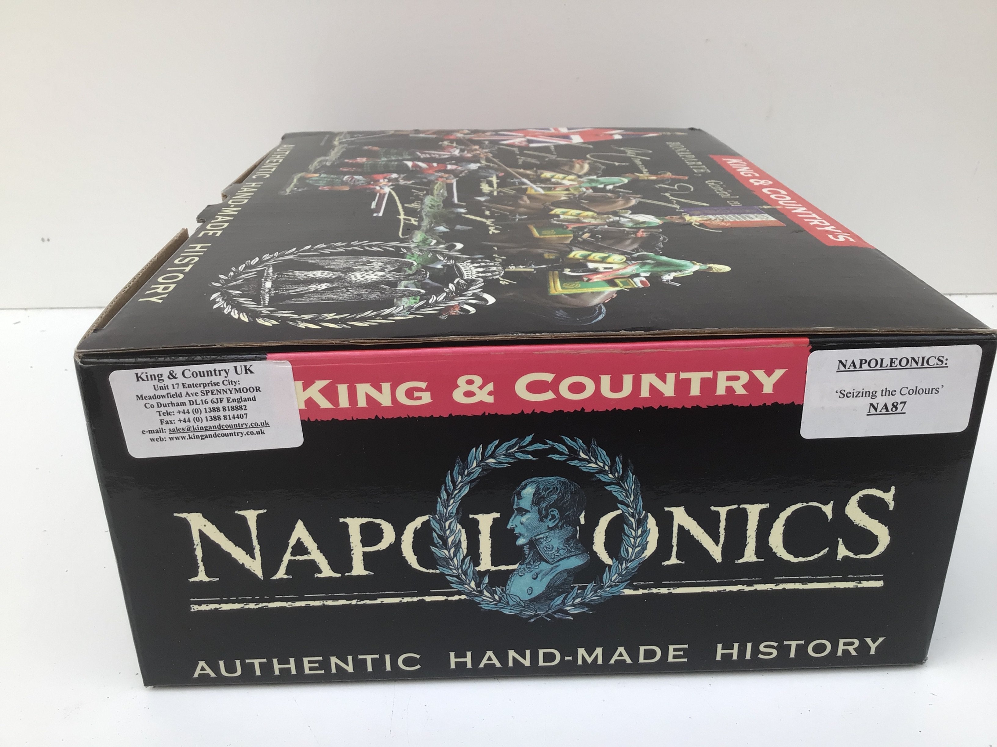 Boxed King and Country Minature military figures in the Napoleonic series featuring NA87. Seizing thr Colours. No reserve.