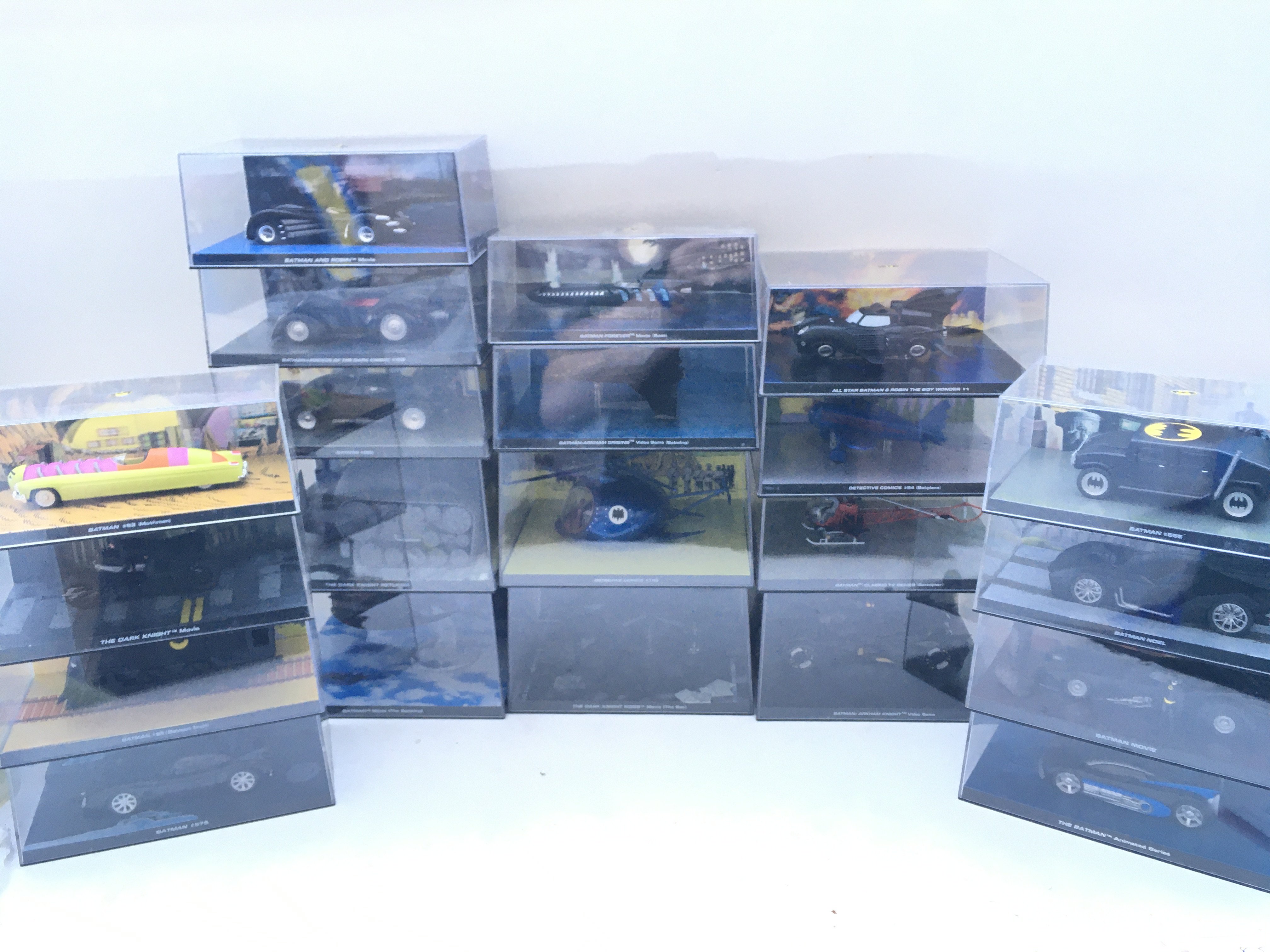 A Collection of Eagle Moss The Batman Vehicle Collection. 21 in Total.