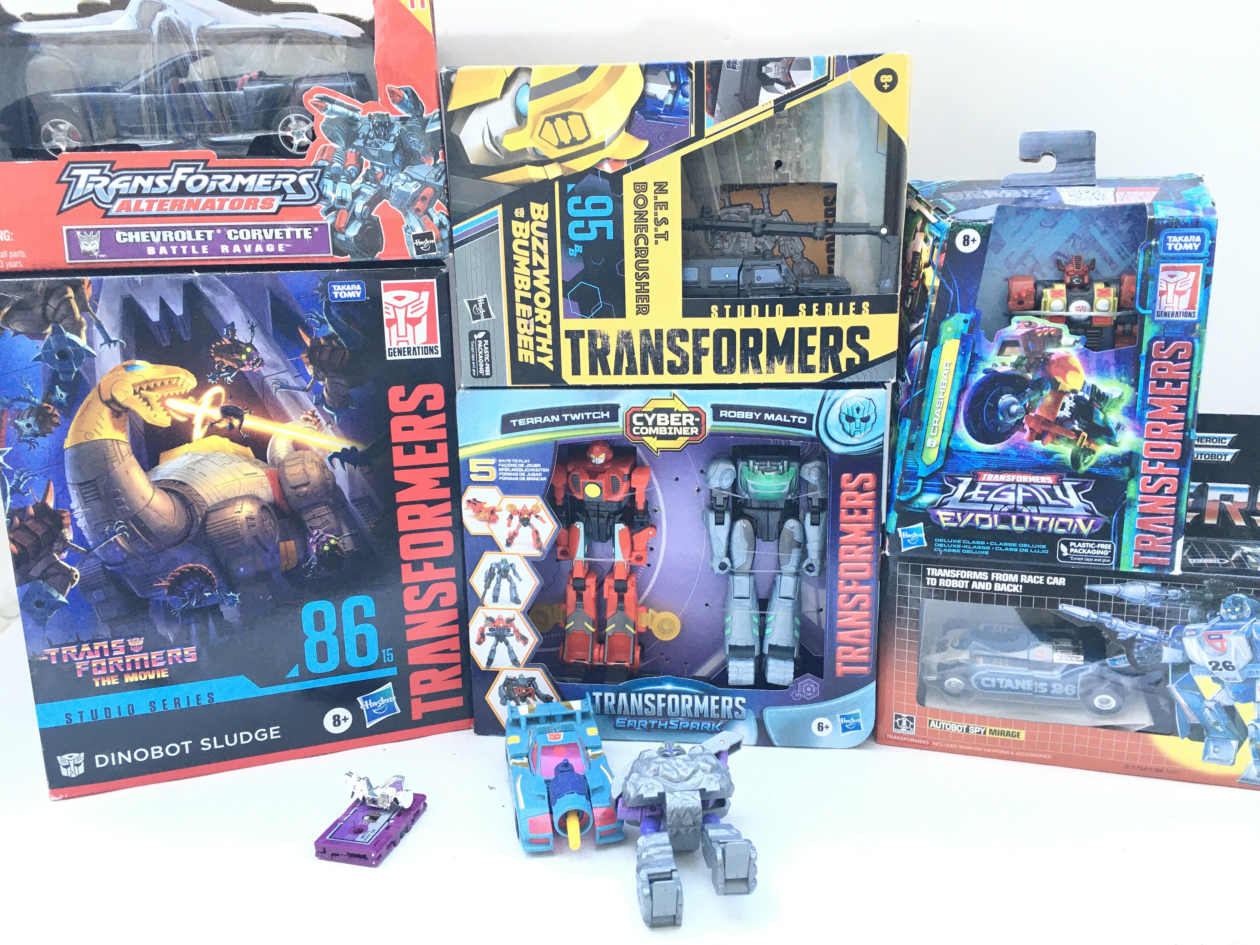 A Collection of Boxed And Loose Transformers.