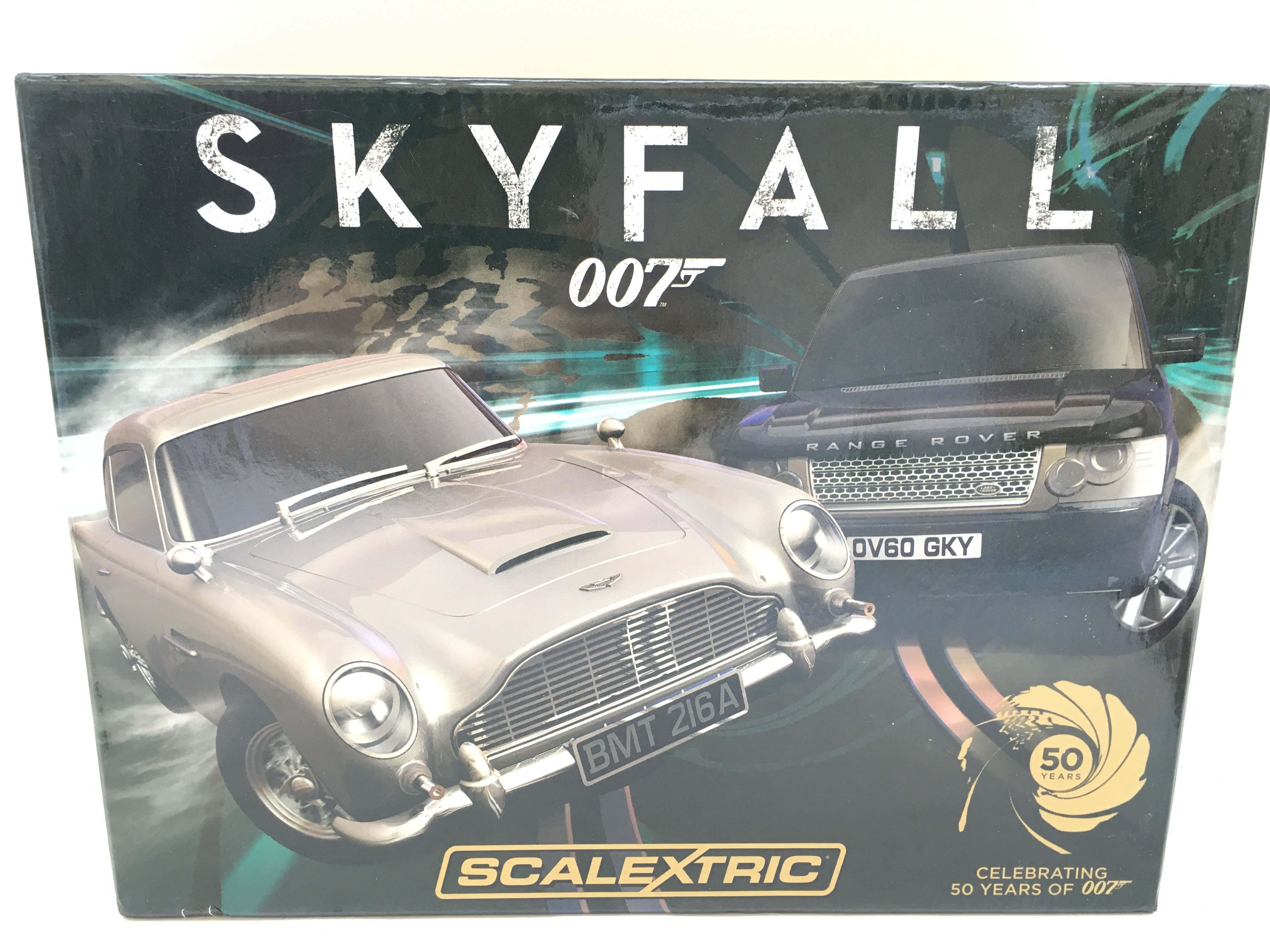 A Boxed Scalextric James Bond Skyfall Set.