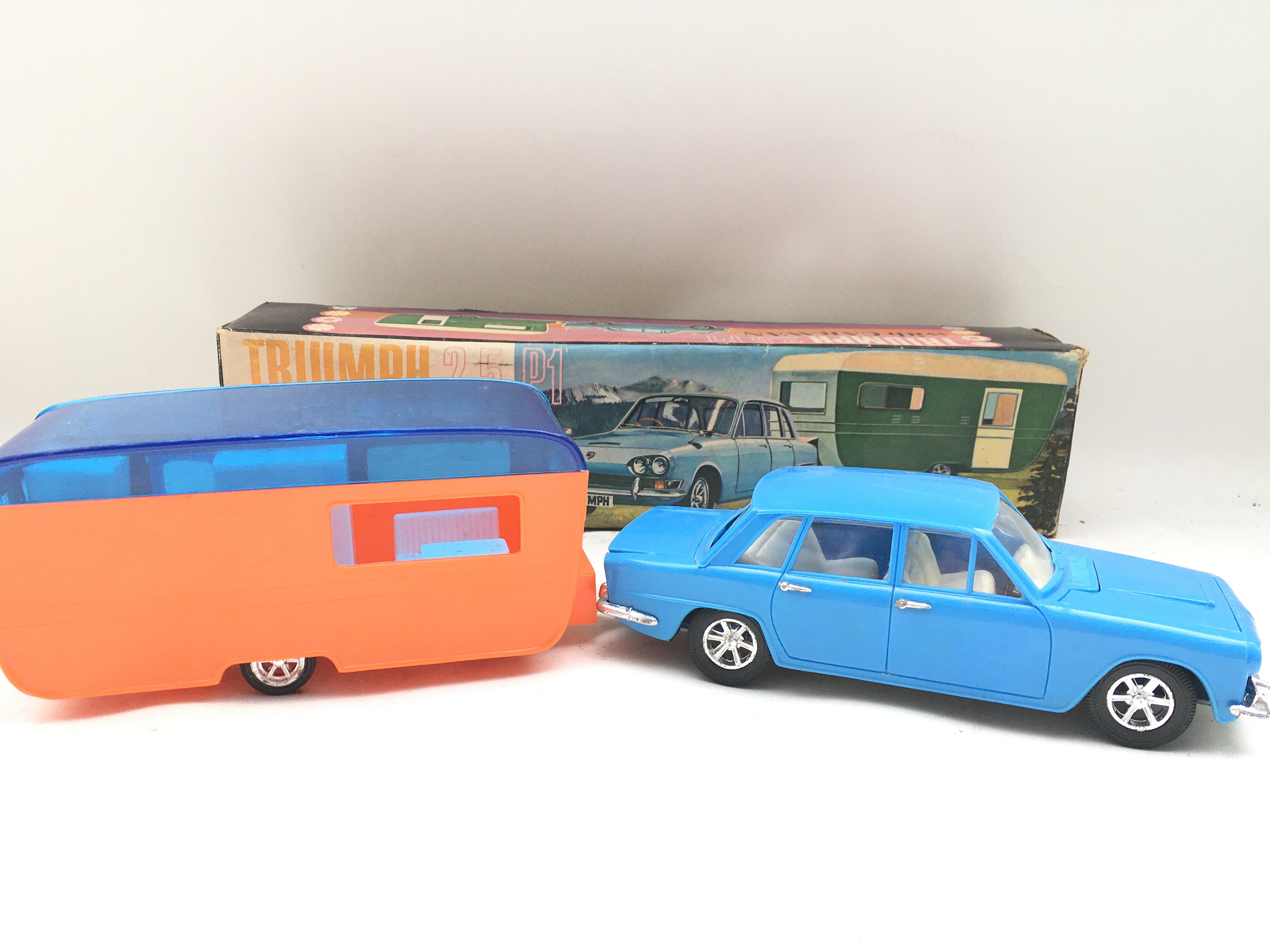 A Boxed Alaurie Toy Triumph 2.5 P1 With Caravan. No Reserve.