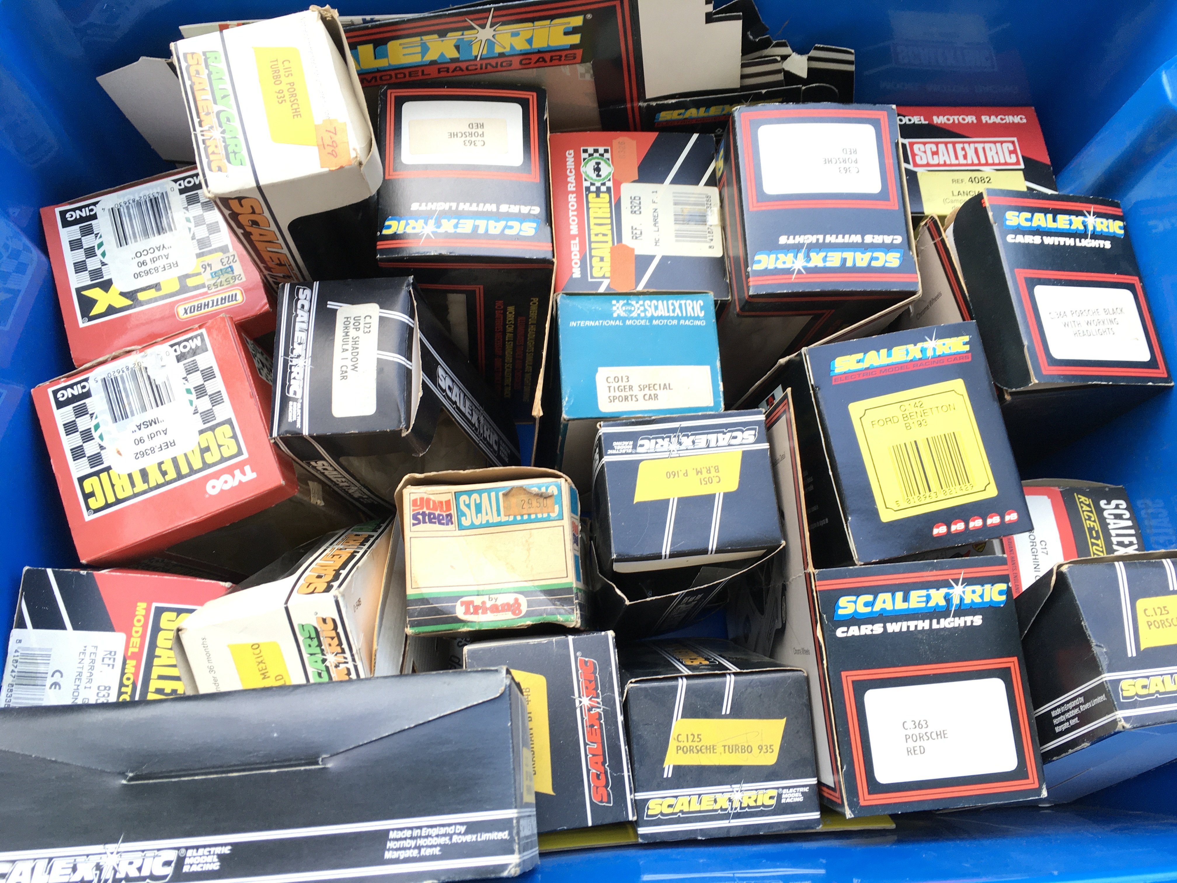 A Box Containing Empty Scalextric Boxes.