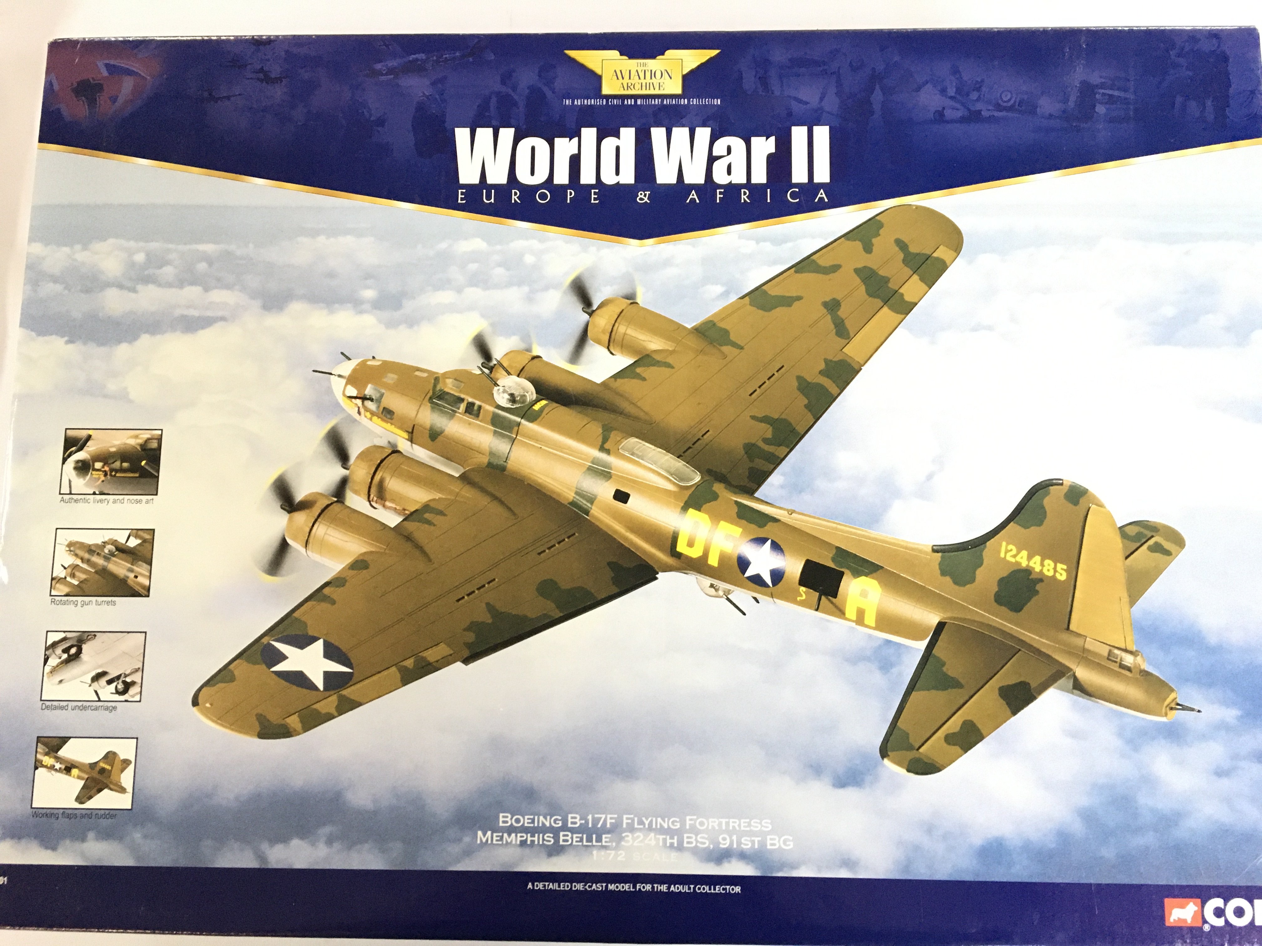 A Boxed Corgi Aviation Archive Boeing B-17F Flying Fortress. 1/17 Scale #AA33301. No Reserve