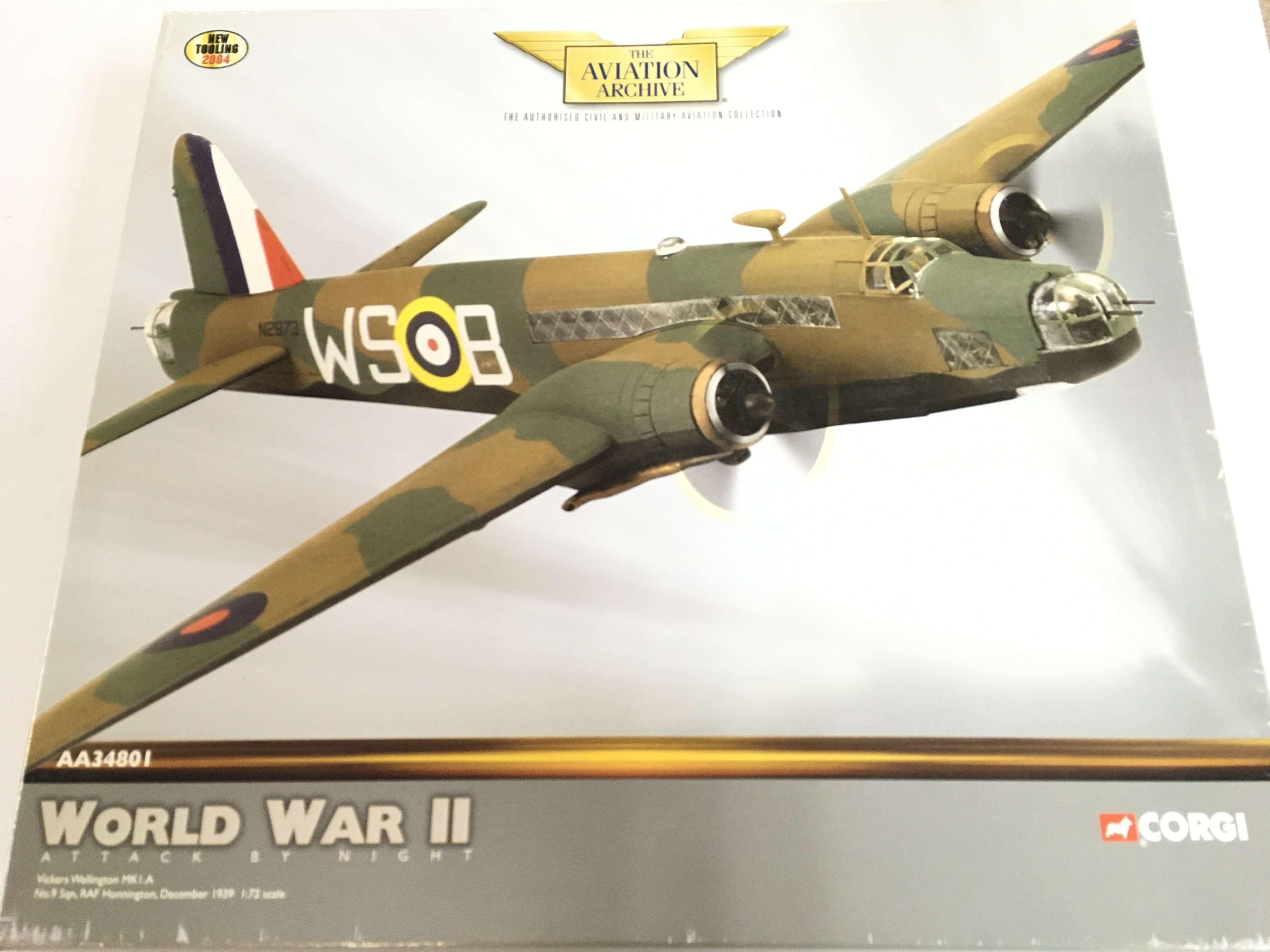 A Boxed Corgi Aviation Archive Vickers Wellington MK I. A #AA34801. 1/72 Scale No Reserve.