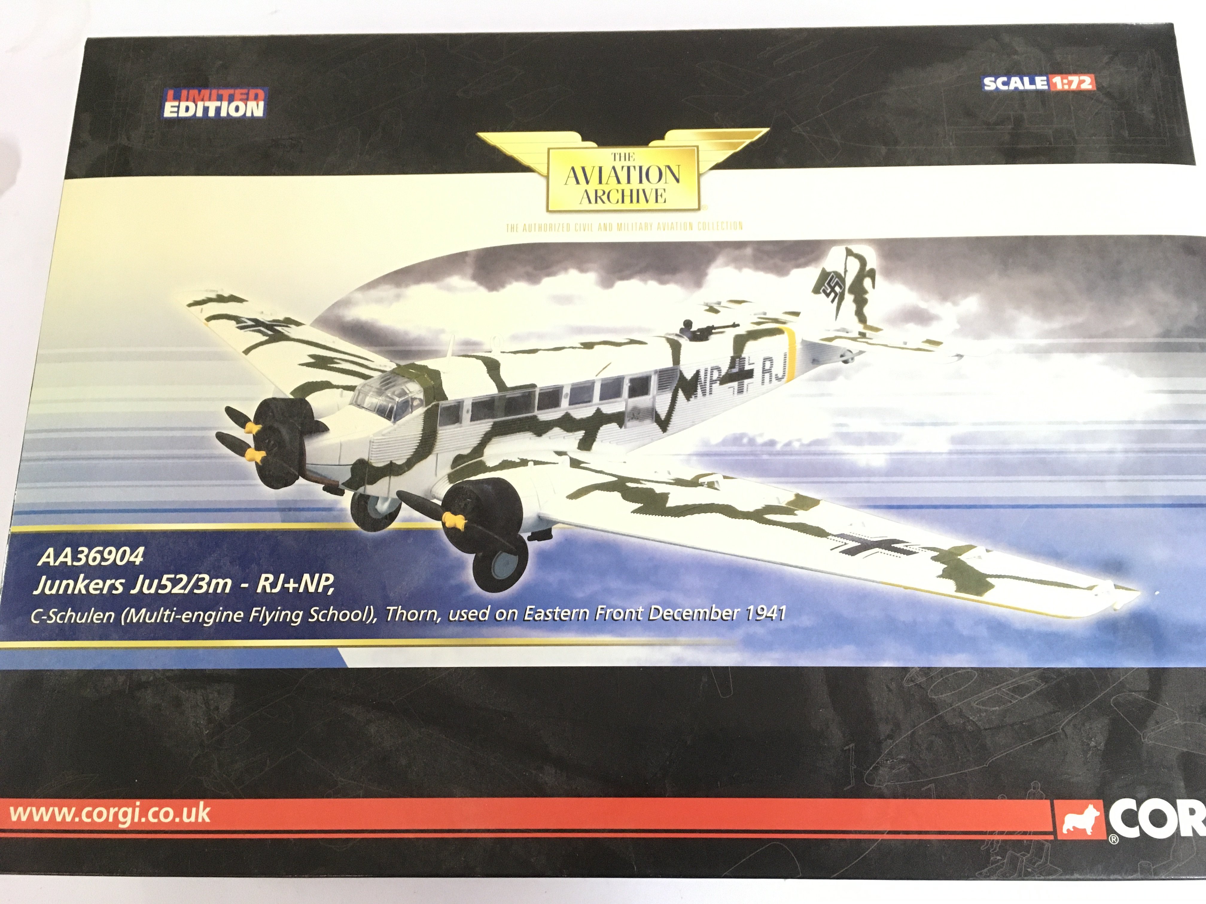 A Boxed Corgi Aviation Archive Junkers Ju52/3m 1/72 Scale No Reserve.
