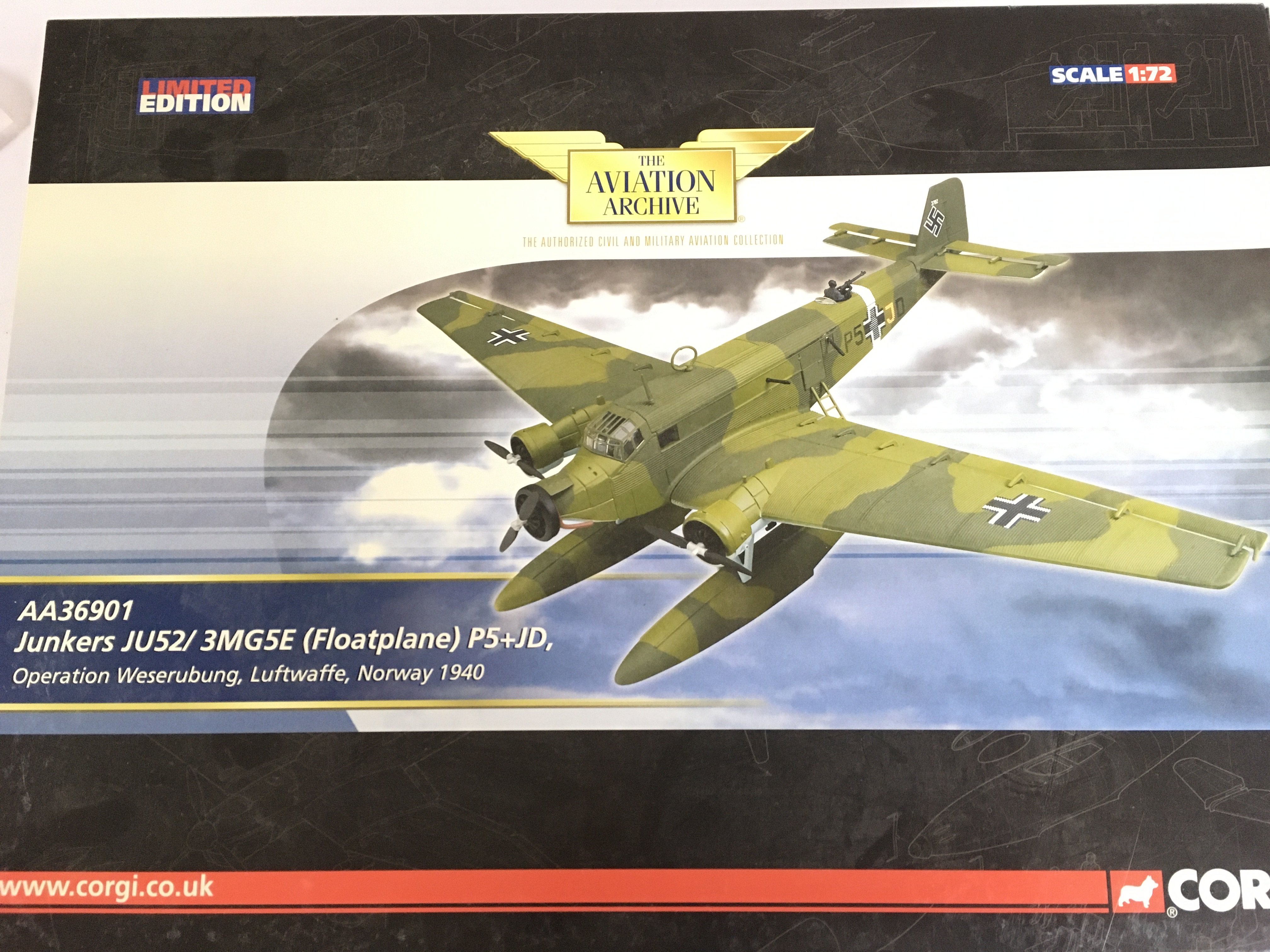 A Boxed Corgi Aviation Archive Junkers JU52/3MG5E Floatplane. #AA36901 1/72 Scale. No Reserve.