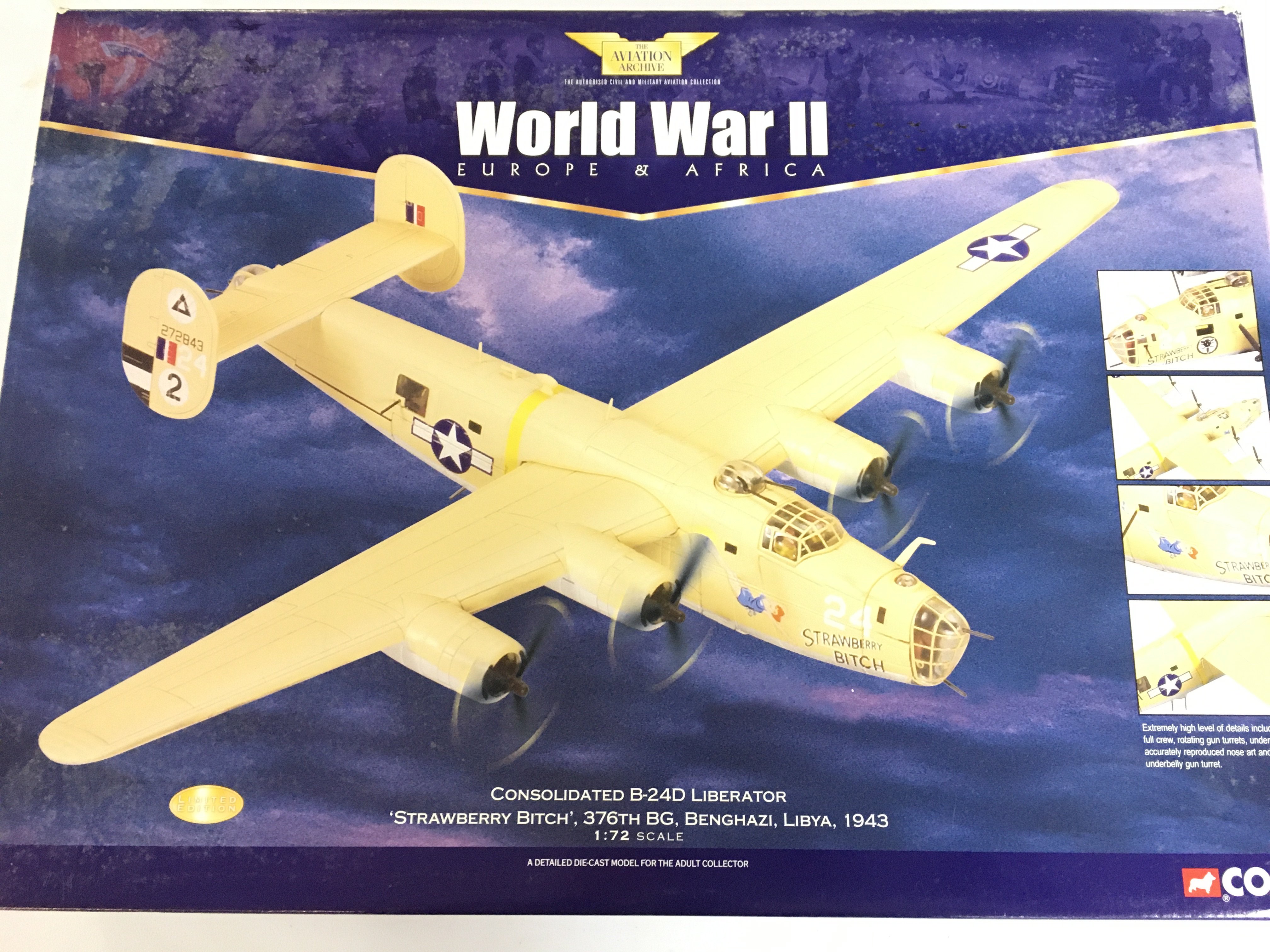 A Boxed Corgi Aviation Archive Consolidated B-24D Liberator #AA34003. 1/72 Scale. No Reserve.
