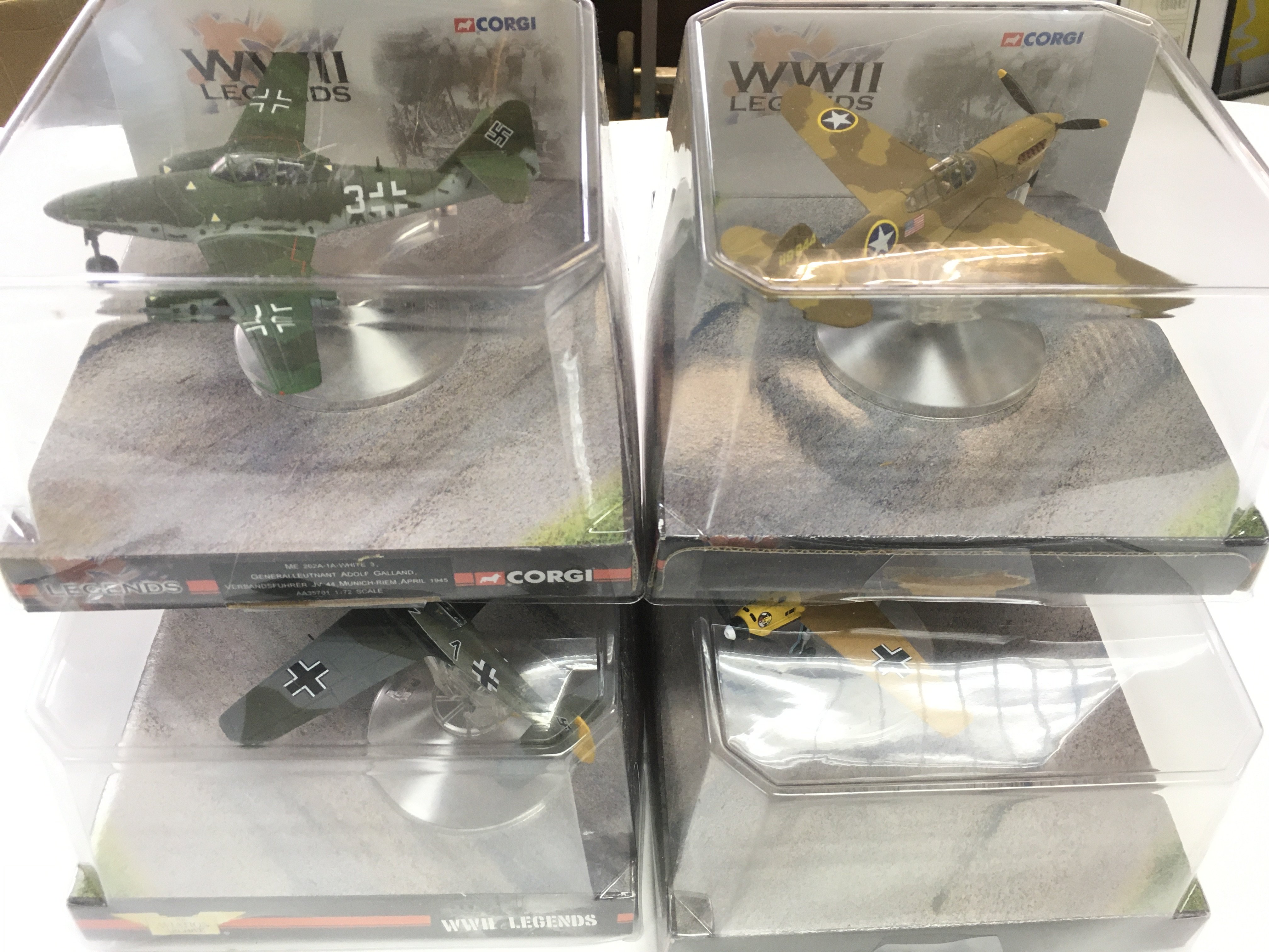 4 Boxed Corgi Aviation Archive WW2 legends Models. (4).