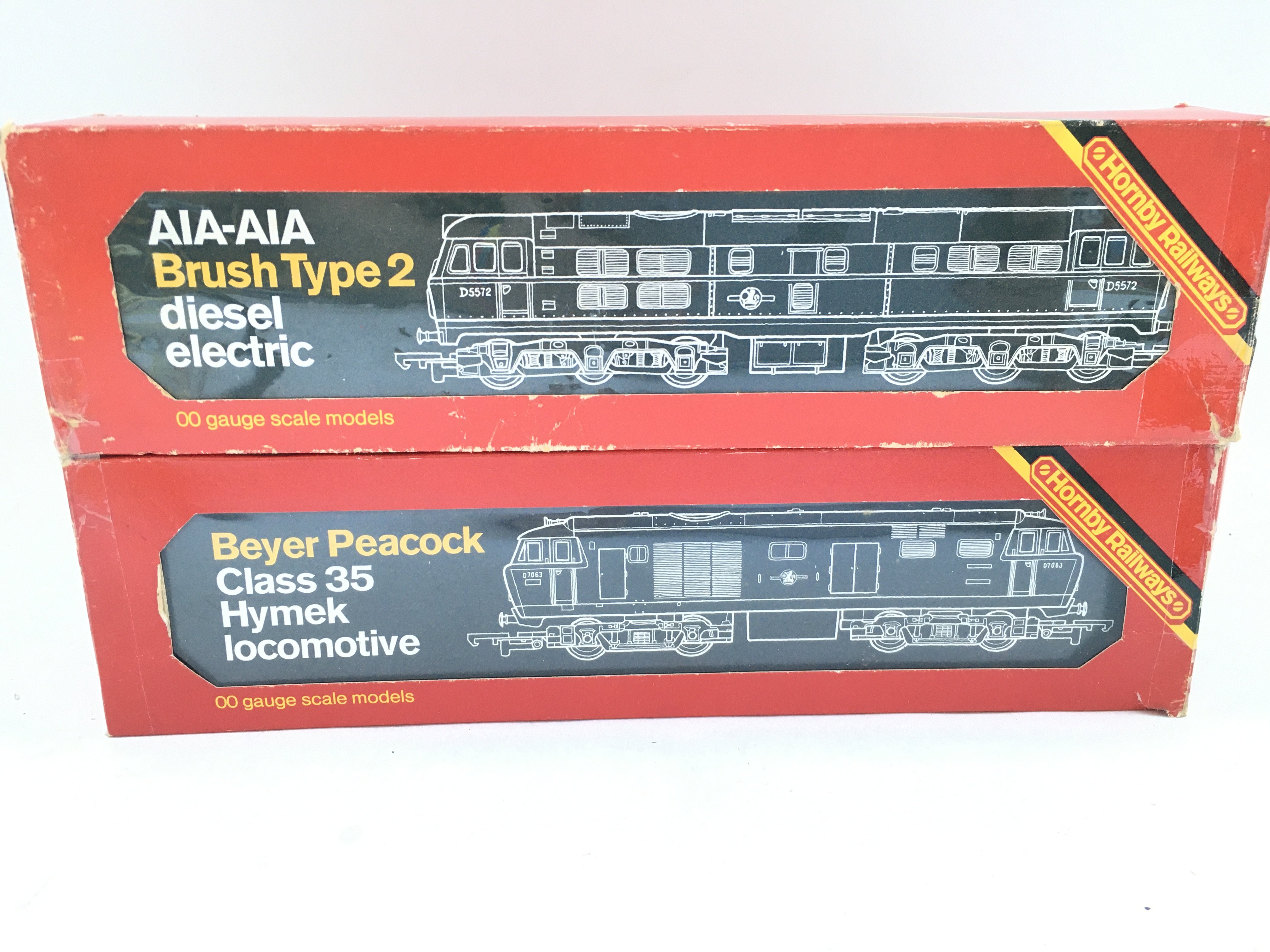 2 X Boxed Hornby 00 Gauge Locomotives. A AIA-AIA Brush Type 2 Diesel Electric and a Beyer Peacock Class 35 Hymek Locomotive.
