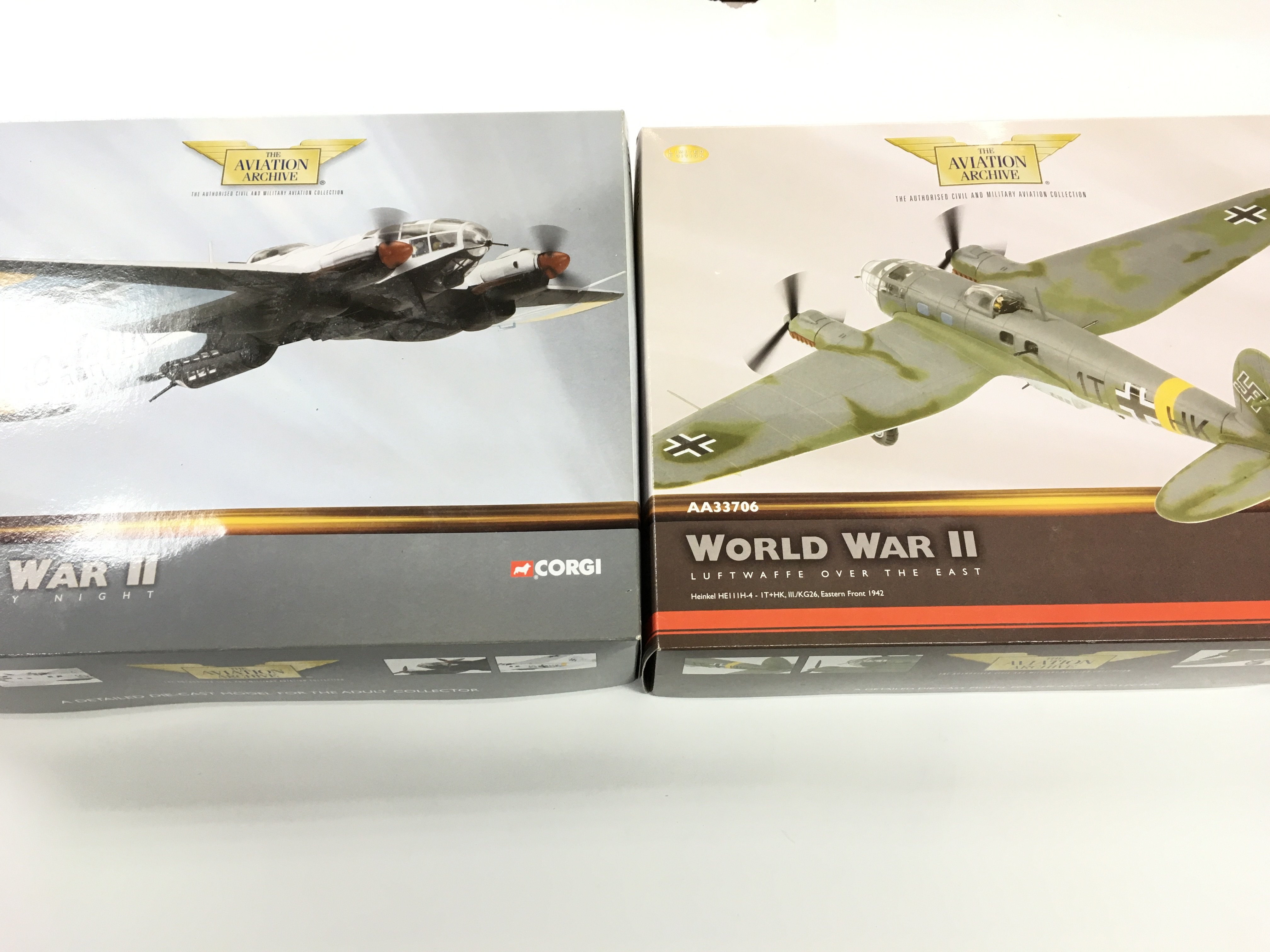 2 X Boxed Corgi Aviation Archive Diecast Aircraft. Both Heinkels. 1/72 Scale. No Reserve. (2).