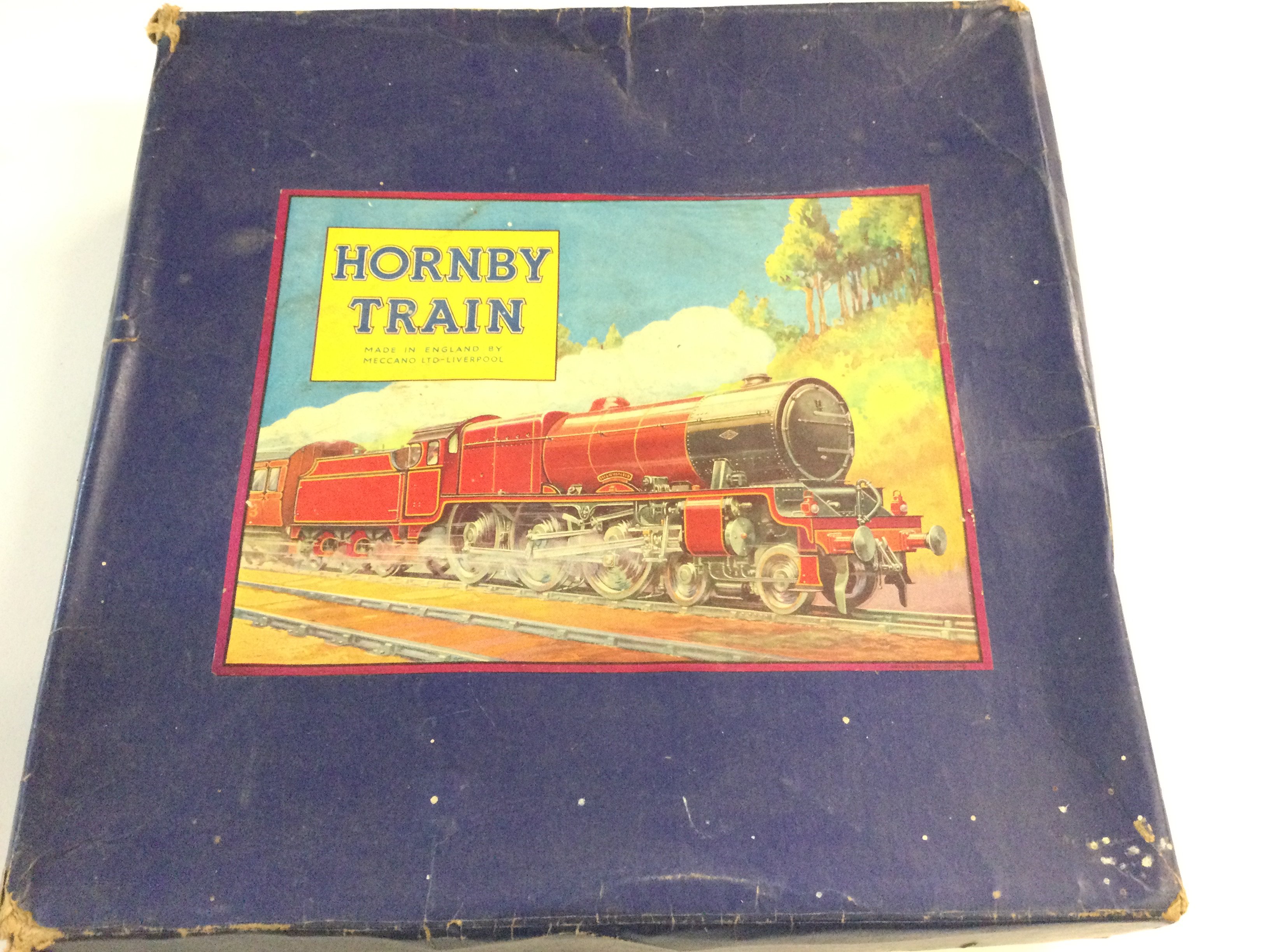 A Boxed 0 Gauge Hornby Clock Work Goods Train.