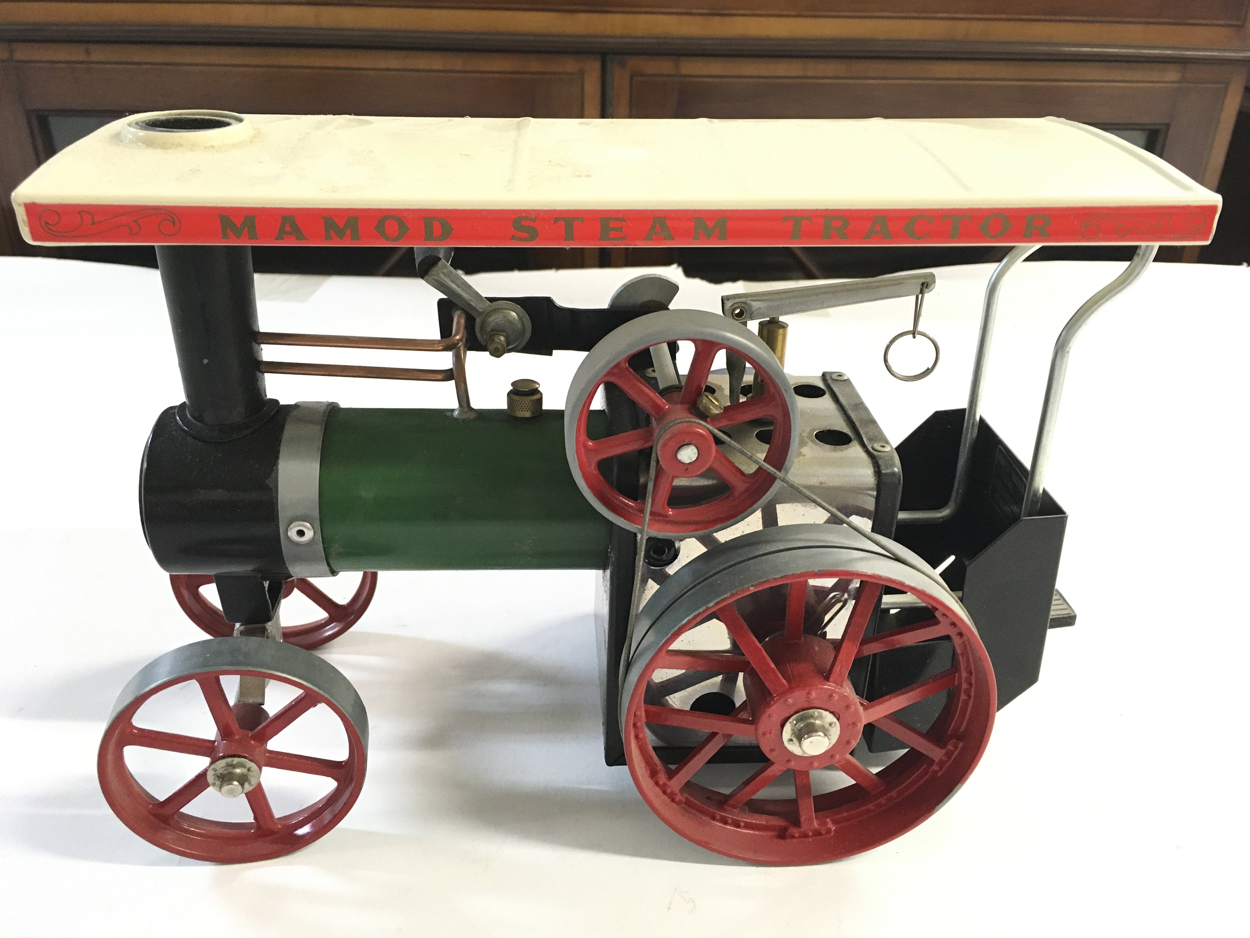 An Unboxed Mamod Steam Tractor. With A Boxed Lumber Wagon.(2).