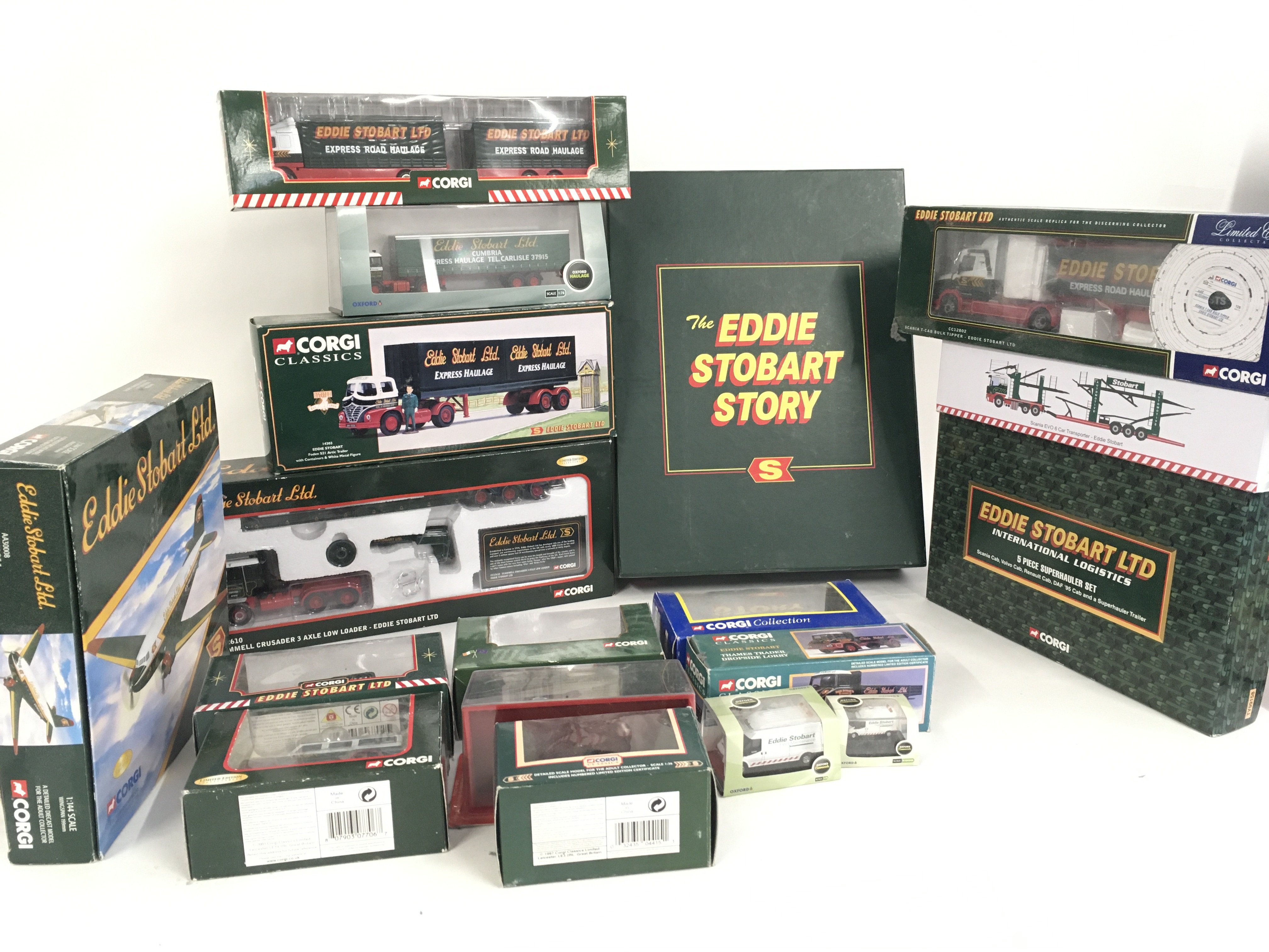 A collection of 19 boxed Eddie Stobart featuring a variety of vehicles styles from a Reliant Regal van to a Douglas DC3 plane. No reserve