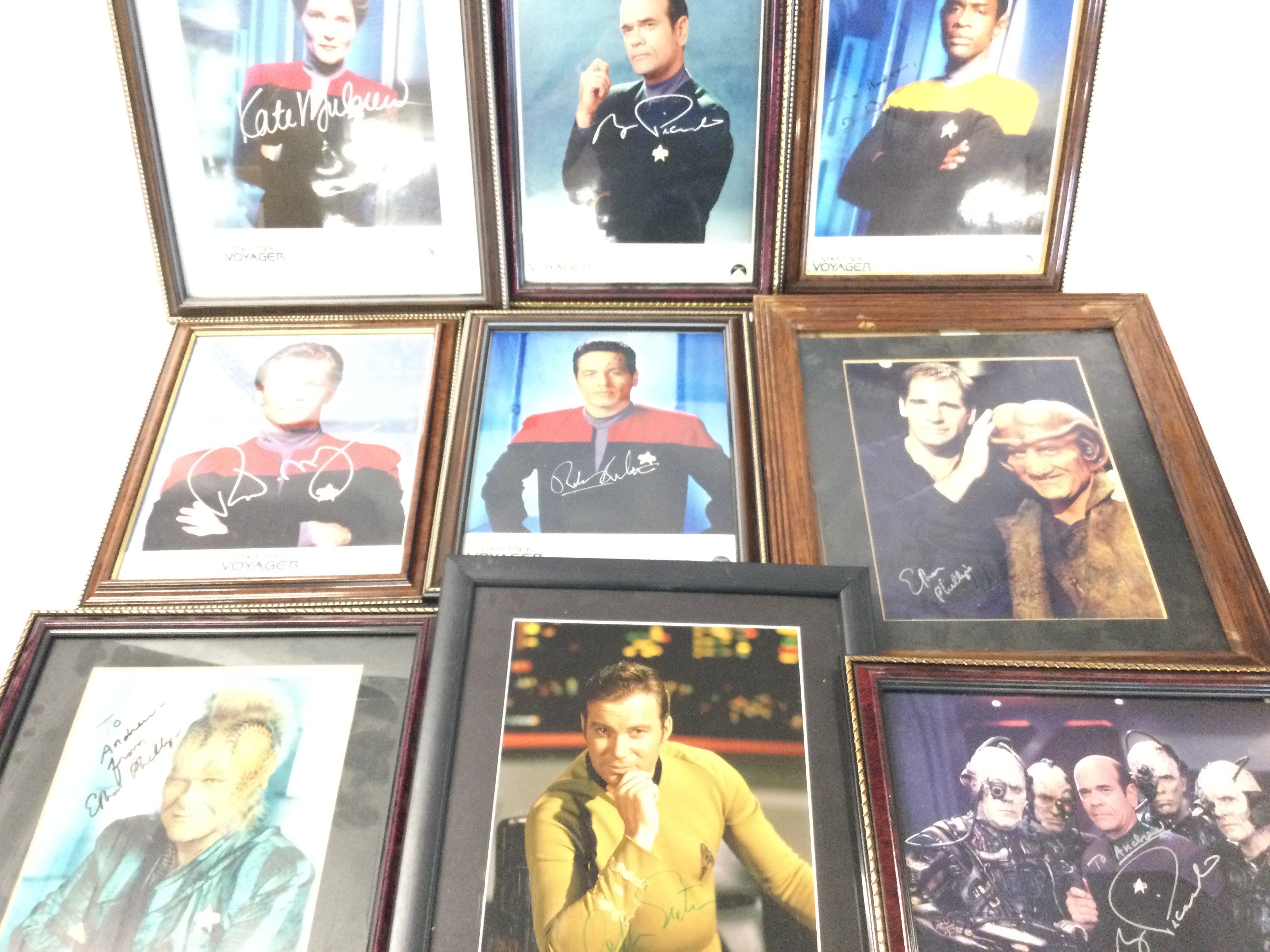 A Collection of Framed Star Trek Framed Signatures. No COA. (2). No Reserve.