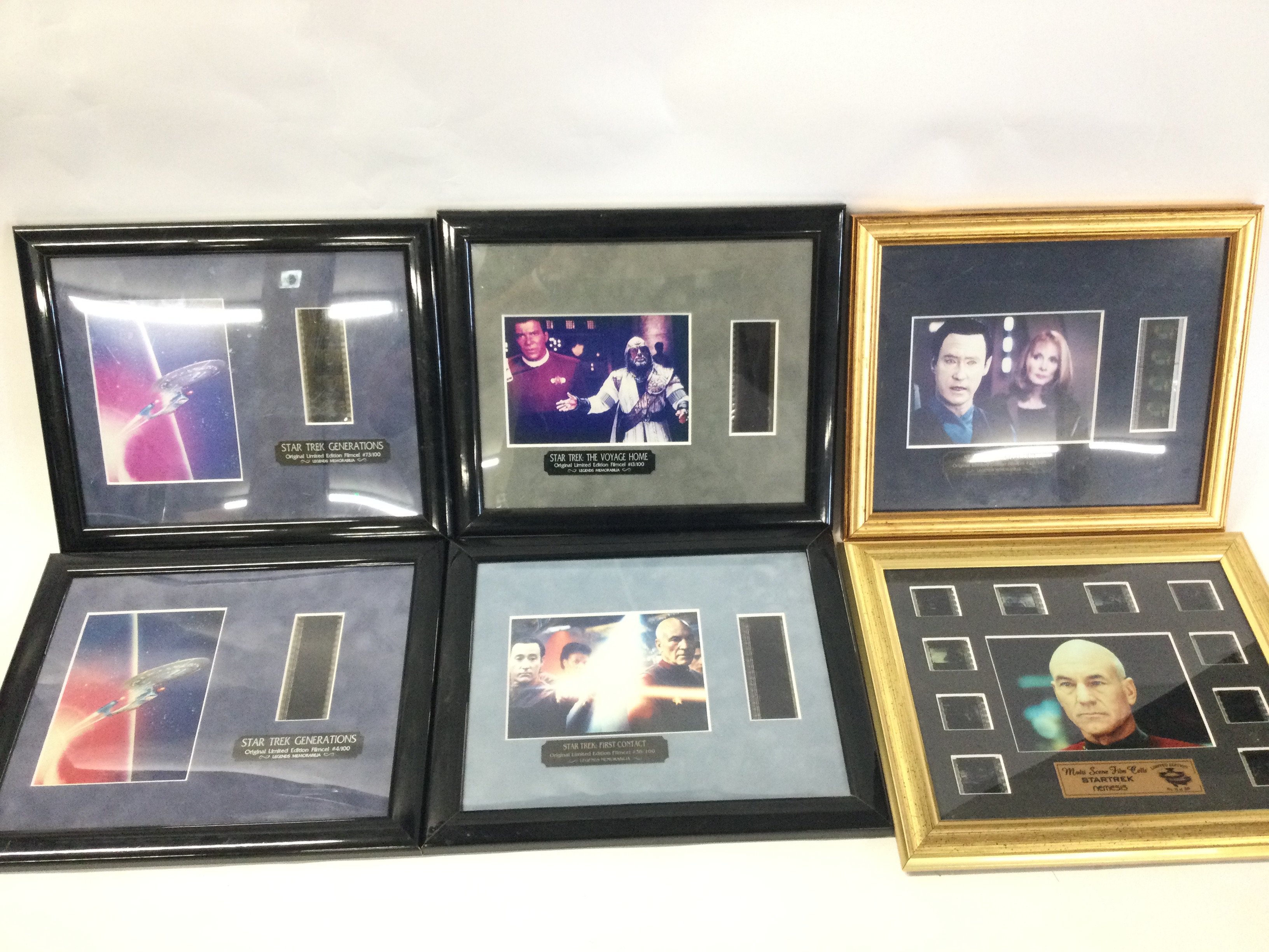 A Collection of Star Trek Framed Film Cells. No Reserve.