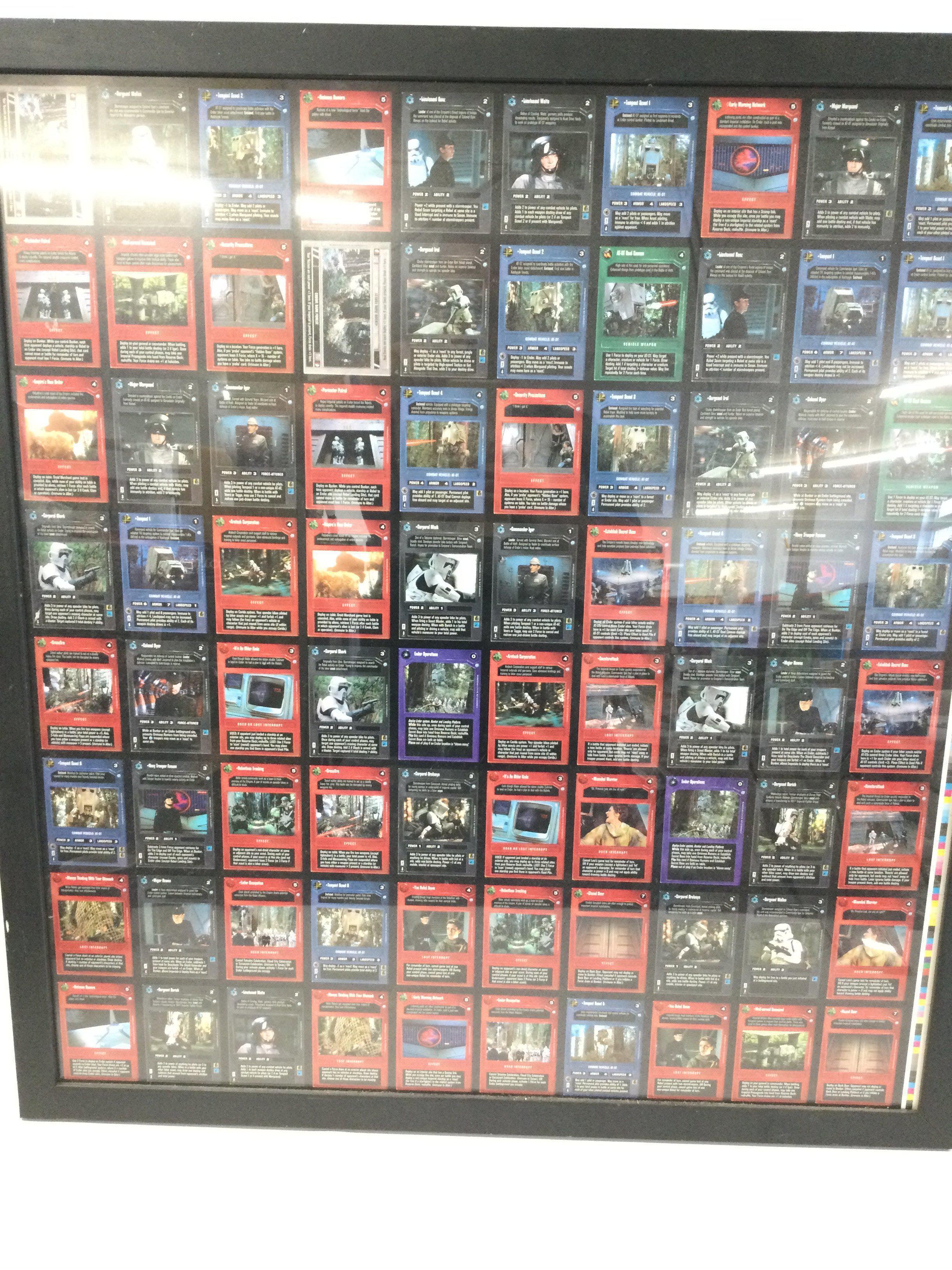 A Framed Uncut Star Wars Customisable Card Game Endor Expansion Set Sheet. No Reserve. This lot cannot be posted.