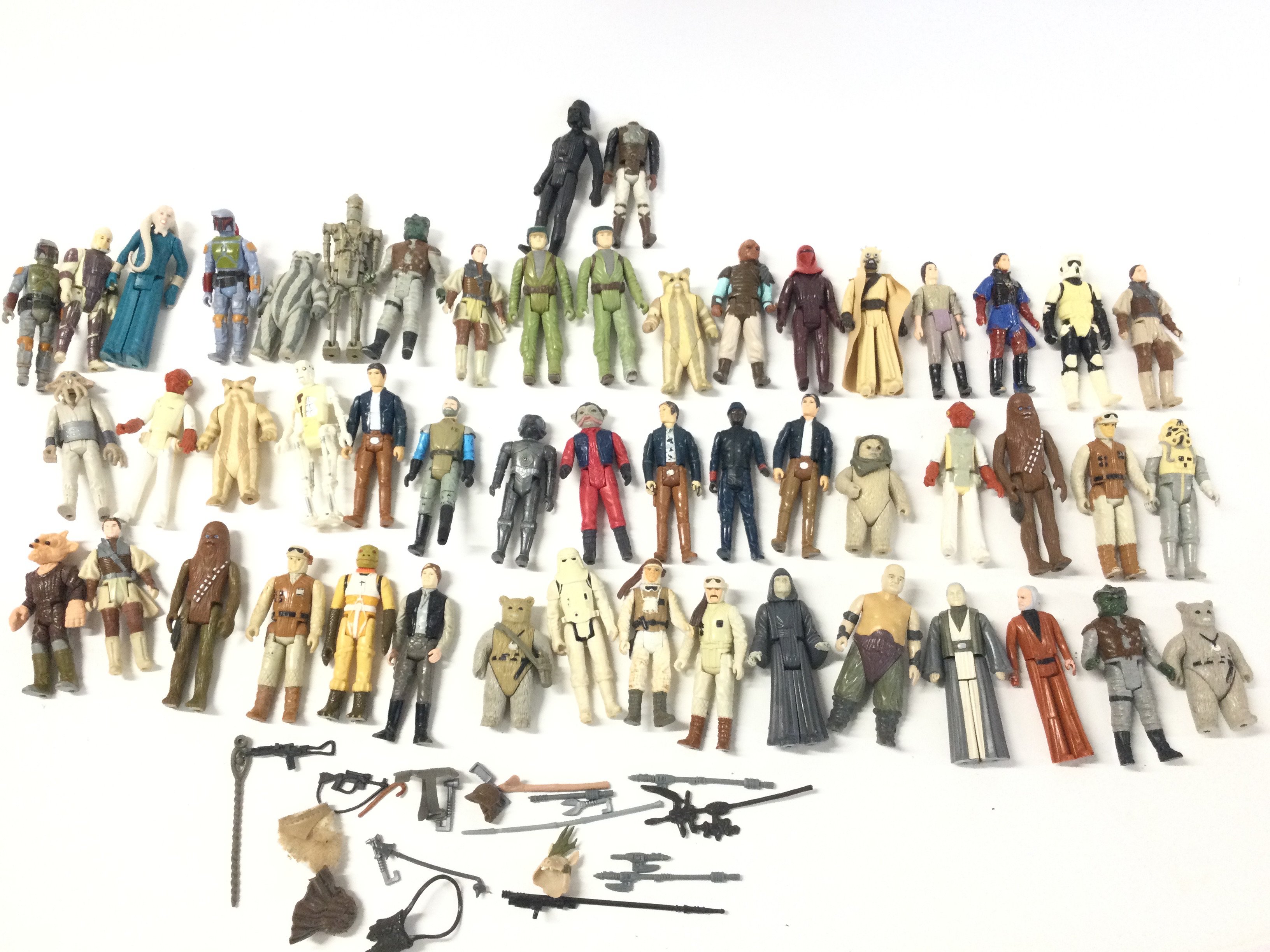 A Collection of Playworn Vintage Star Wars Figures. Including An Anakin Skywalker. No Reserve.