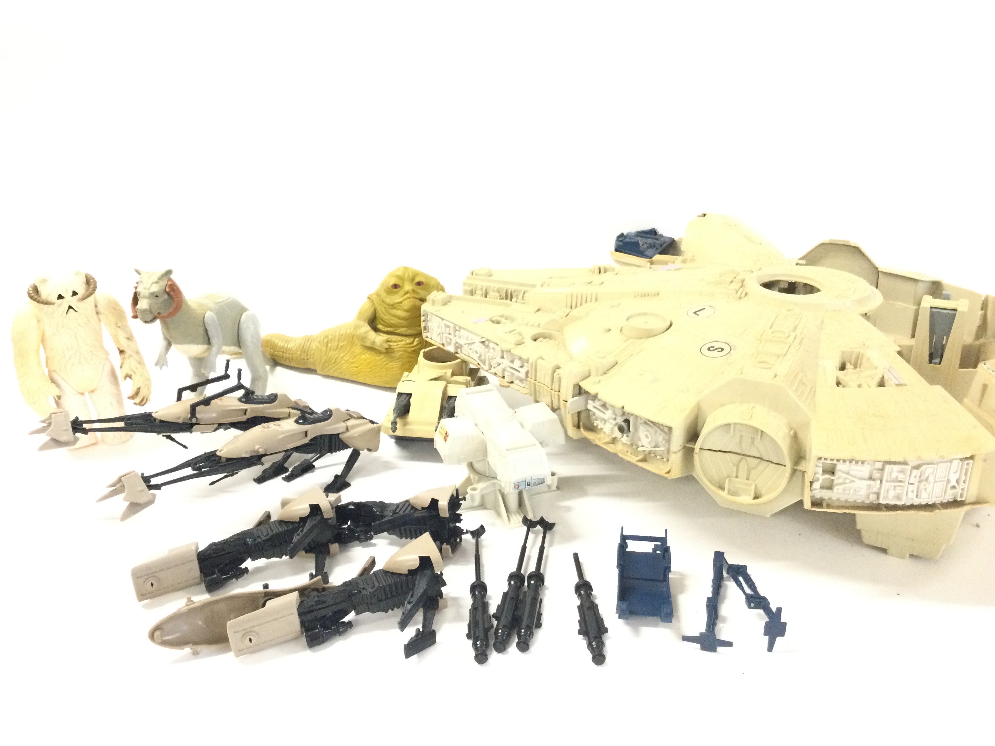 A Collection of Playworn Vintage Star Wars Ships etc. ideal for Pare Parts Etc.(2). No Reserve.