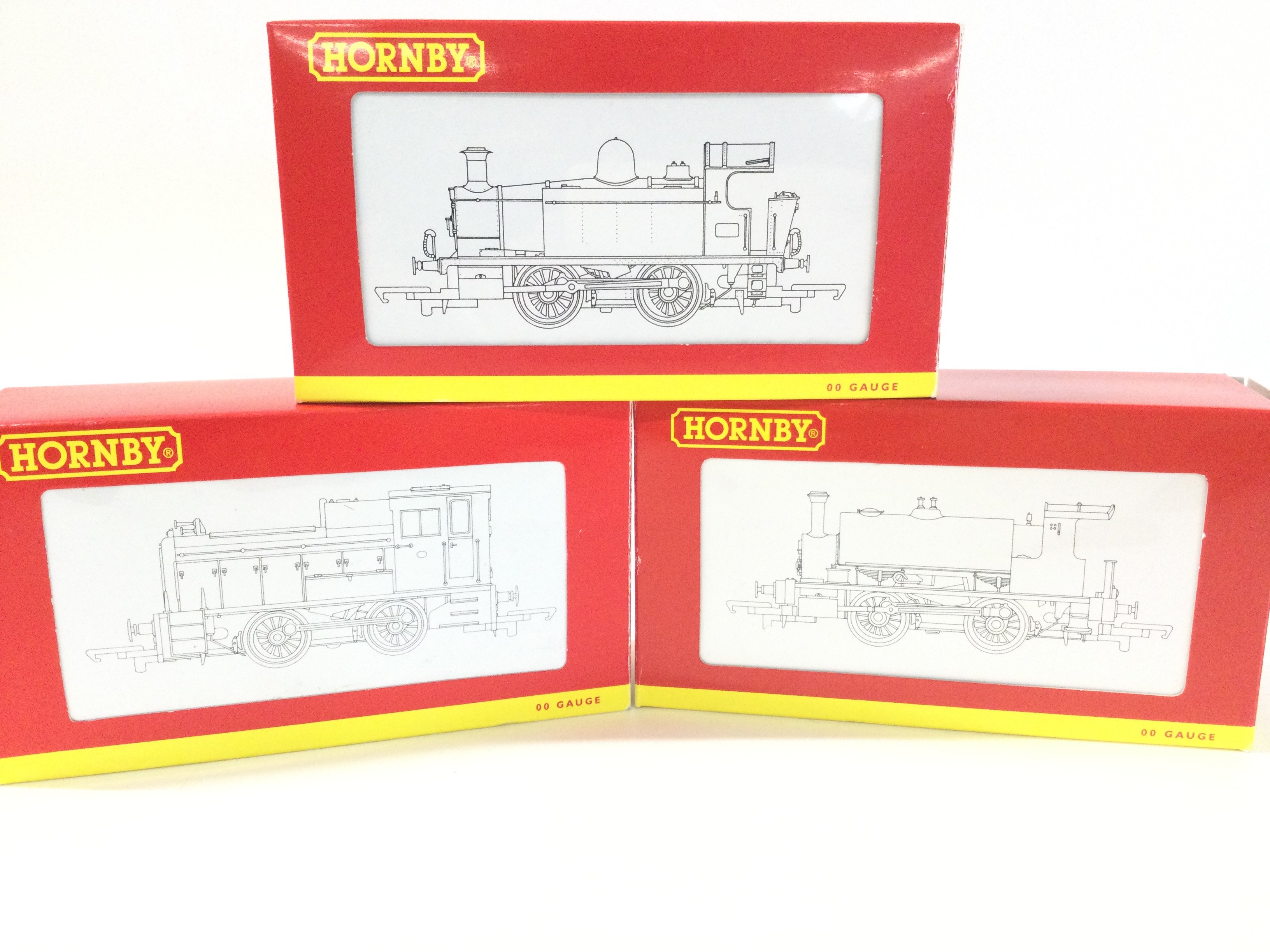 3 X Boxed Hornby 00 Gauge Locomotives. A 0-4-OST Industrial Loco #R 2361. A BR 0-4-0T Industrial Loco # 2665 And A BR 0-4-0 Diesel Class 06 Shunter #R2783.