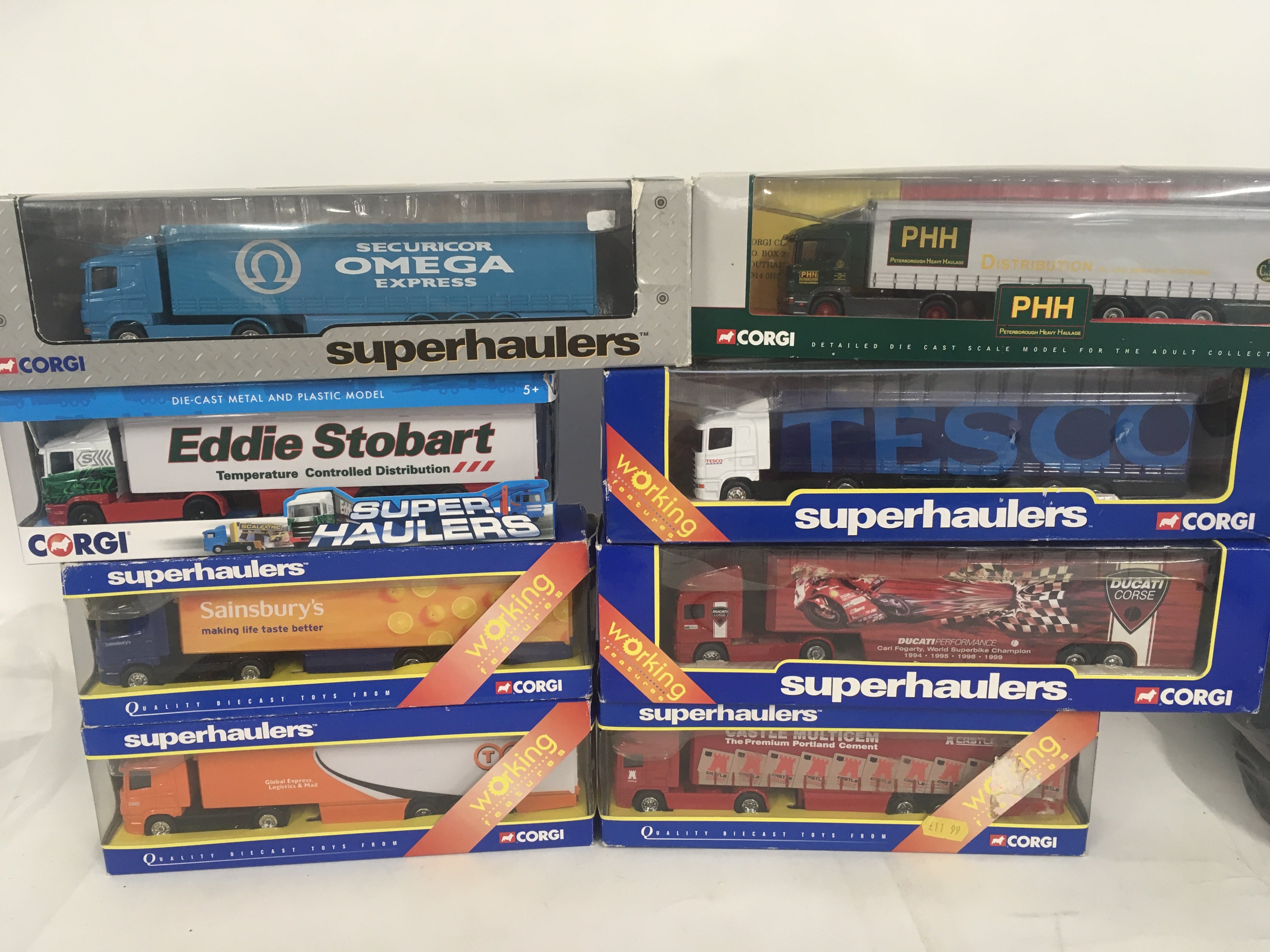 A collection of 8 boxed Corgi diecast Superhaulers and similar. No reserve.