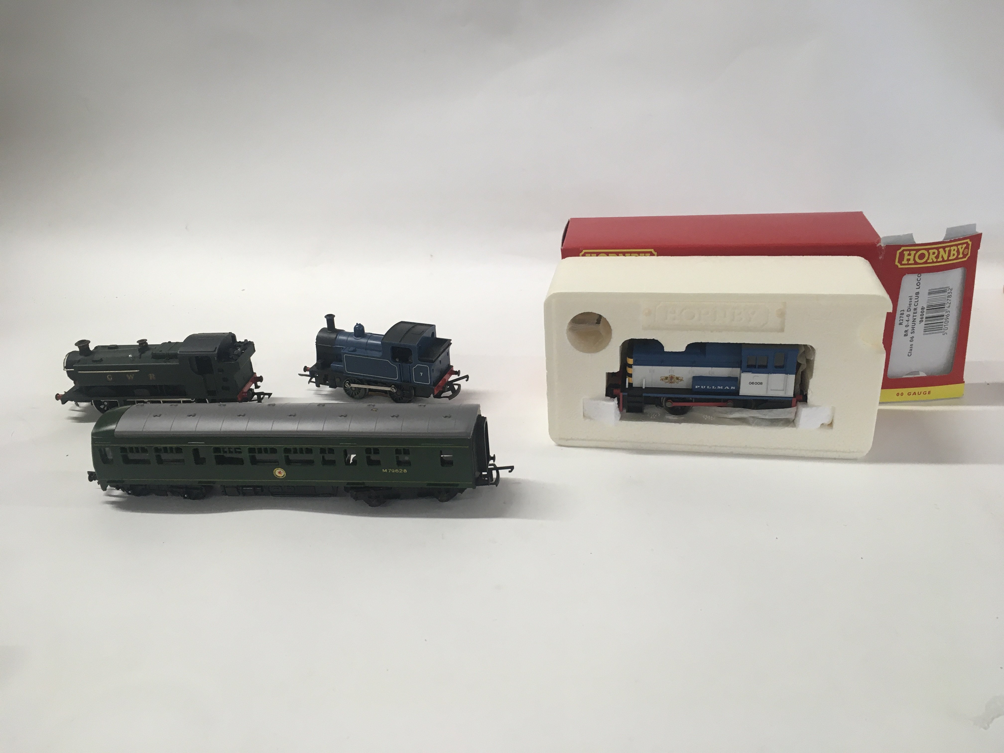 A group of 3 x 00 gauge locomotives and a powered coach. Manufactured by Hornby..Triang..Graham Parish. No reserve