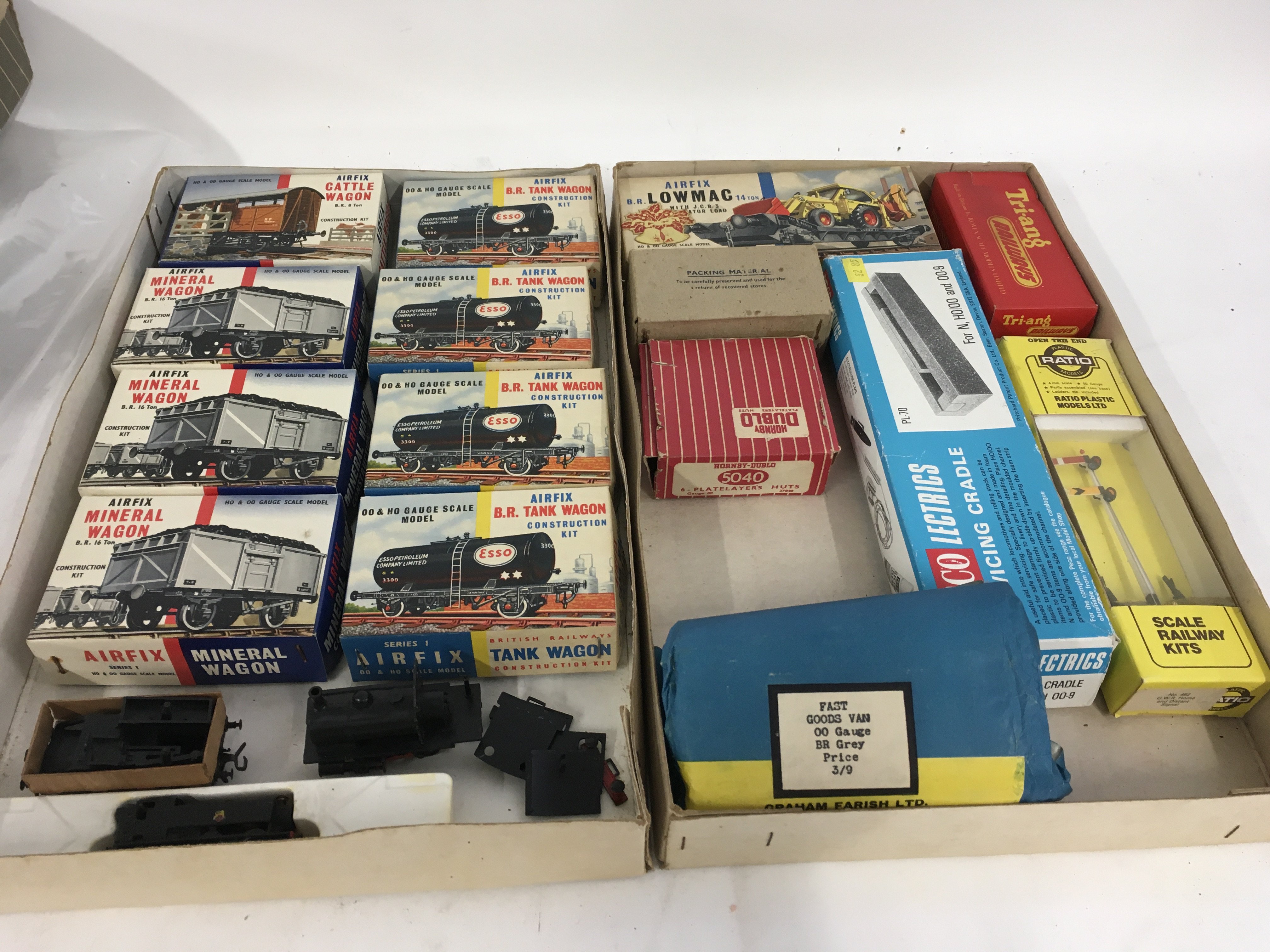 An assorted collection of model railway accessories 00 gauge..includes Airfix models unstarted and other items no reserve.