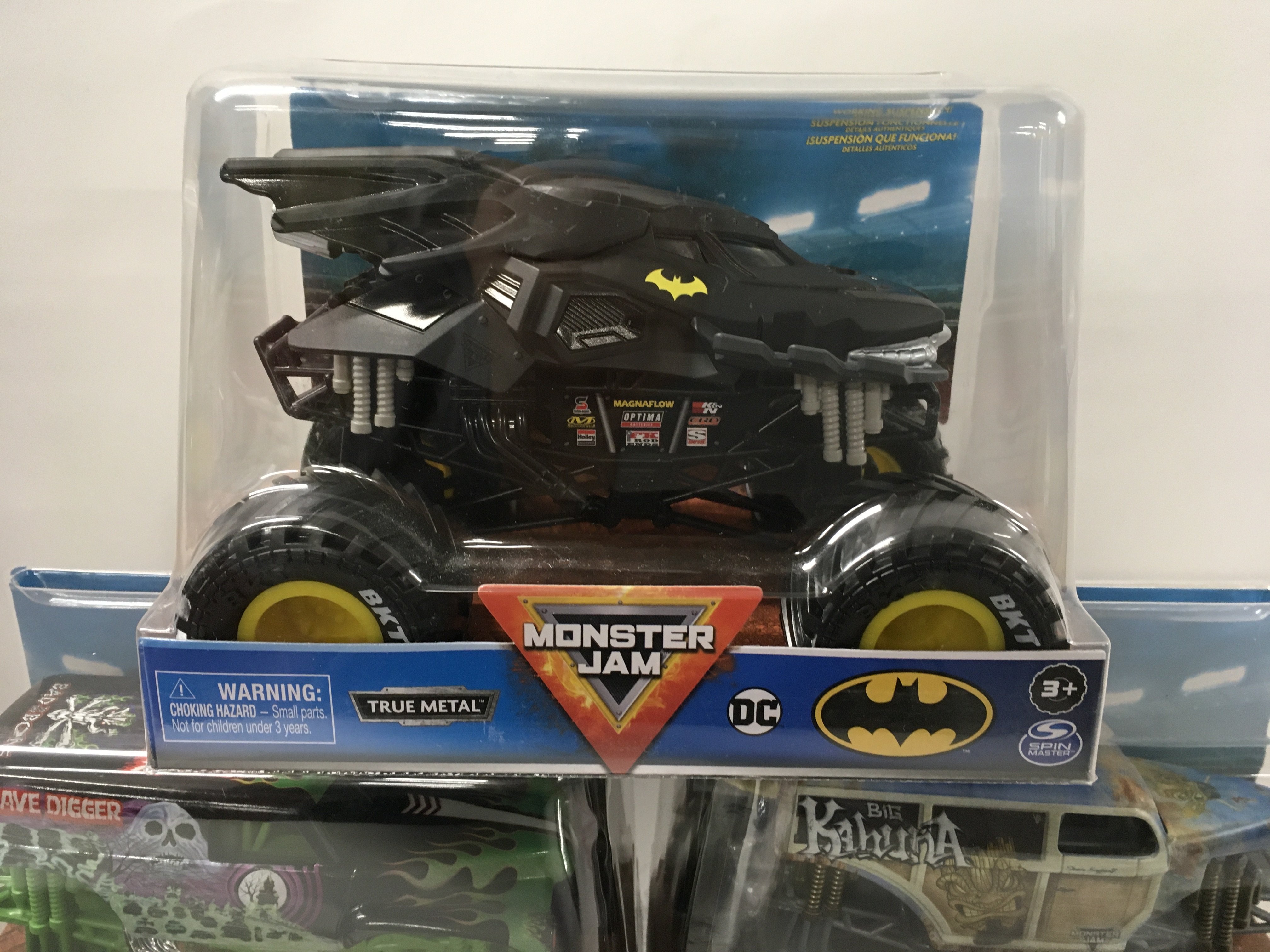 A collection of 5 unopened Monster Jam monster trucks 1:24 scale. Includes Batman..Grave Digger and others. No reserve