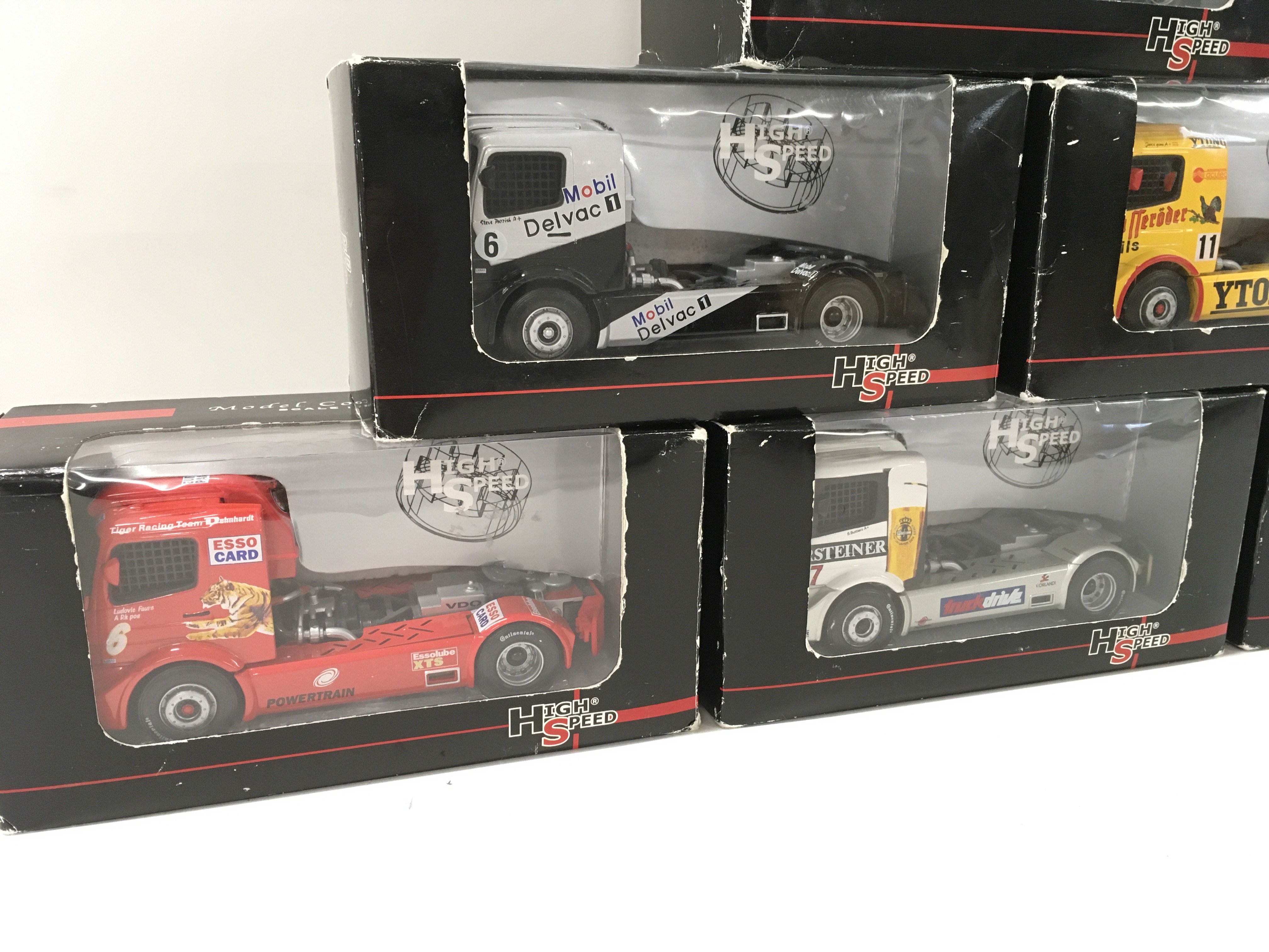 A collection of 6 unopened boxed High Speed racing Artic cabs 1:43 scale. No reserve
