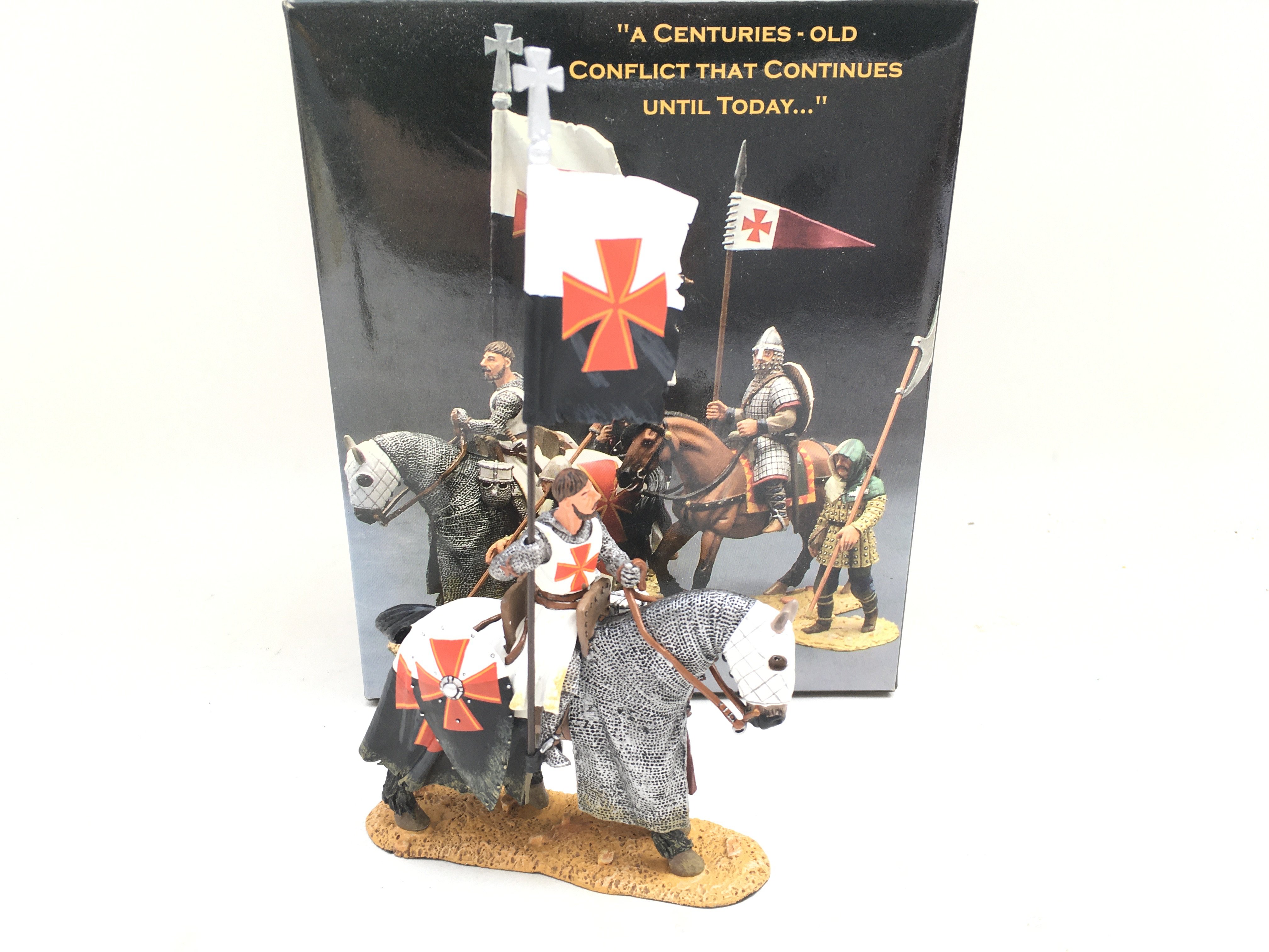 A Boxed King And Country Mounted Knight With Flag.