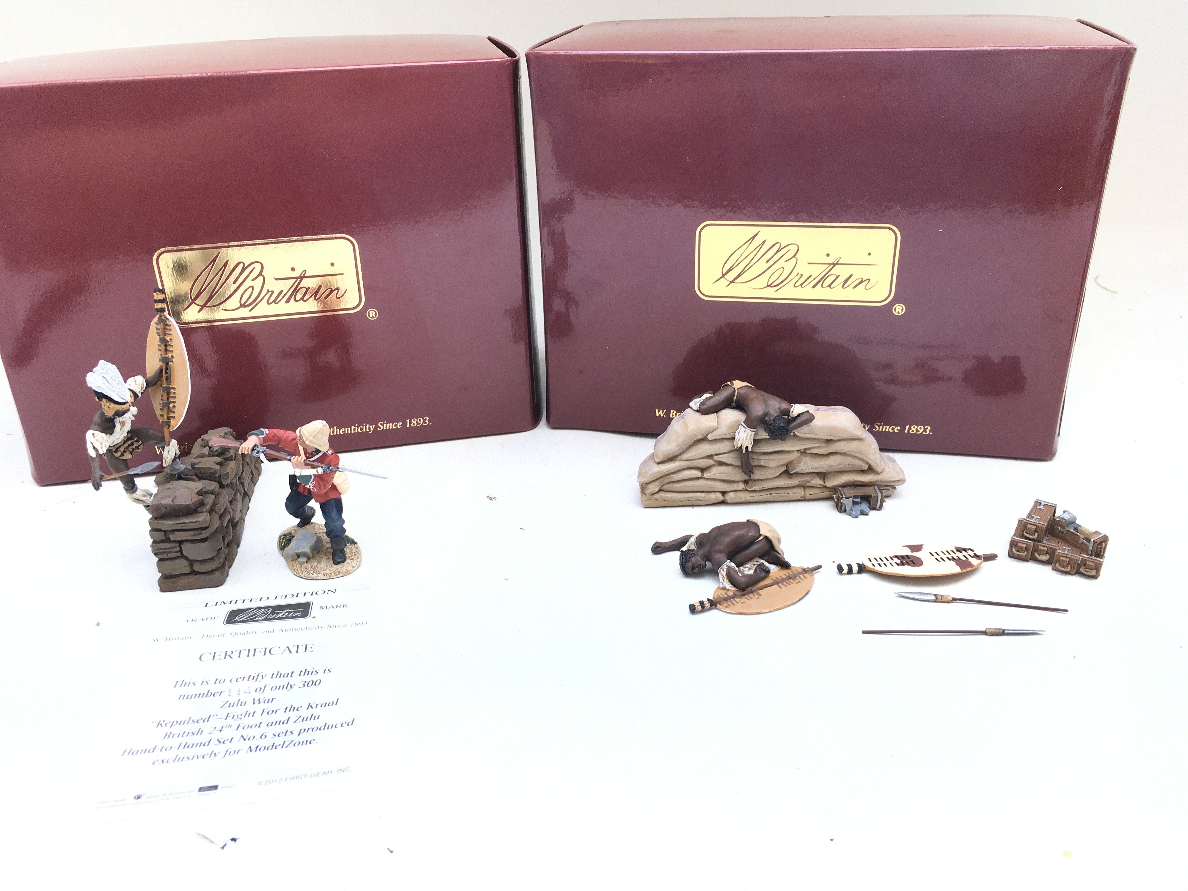 2 Boxed Britains Zulu War Sets. Repulsed and Zulu Twilight No. 1.(2).