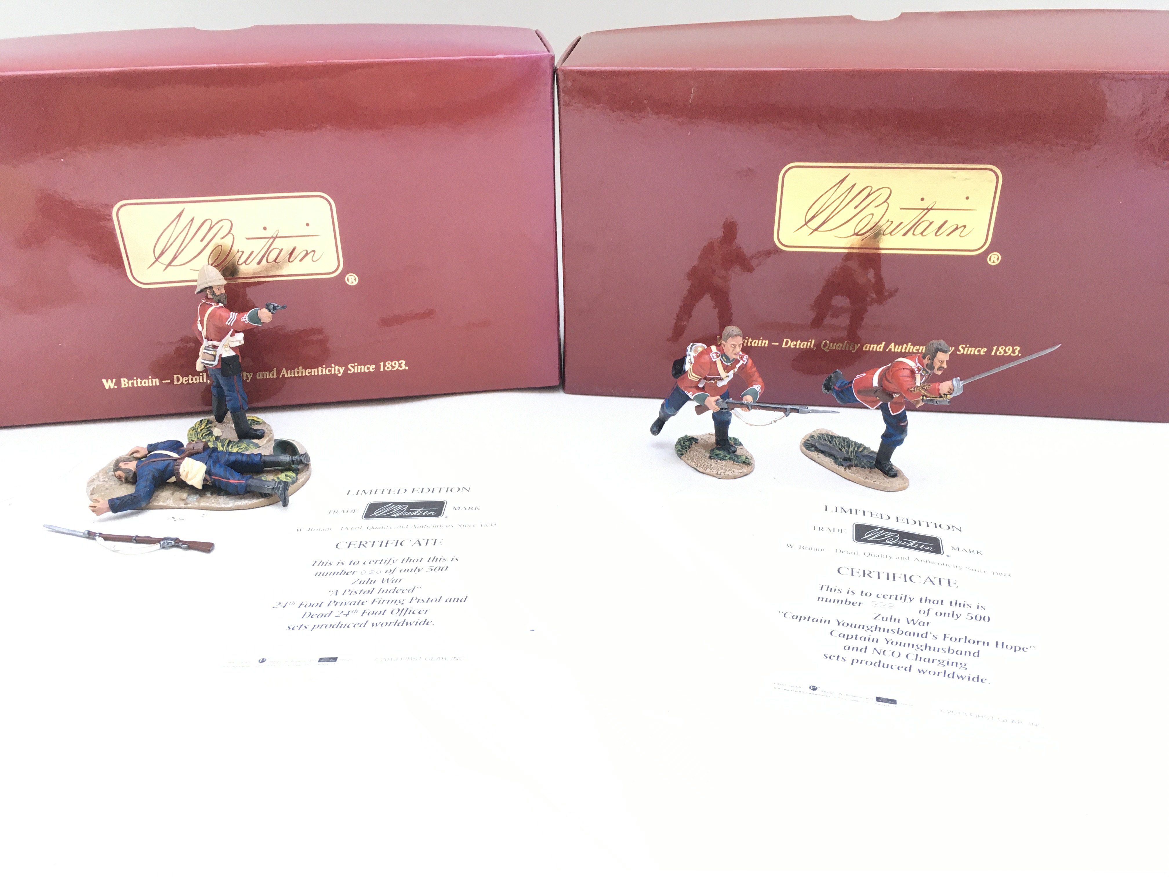 2 Boxed Britains Zulu War Sets. A Pistol Indeed And Captains Younghusbands Forlorn Hope. With Certificates. (2).