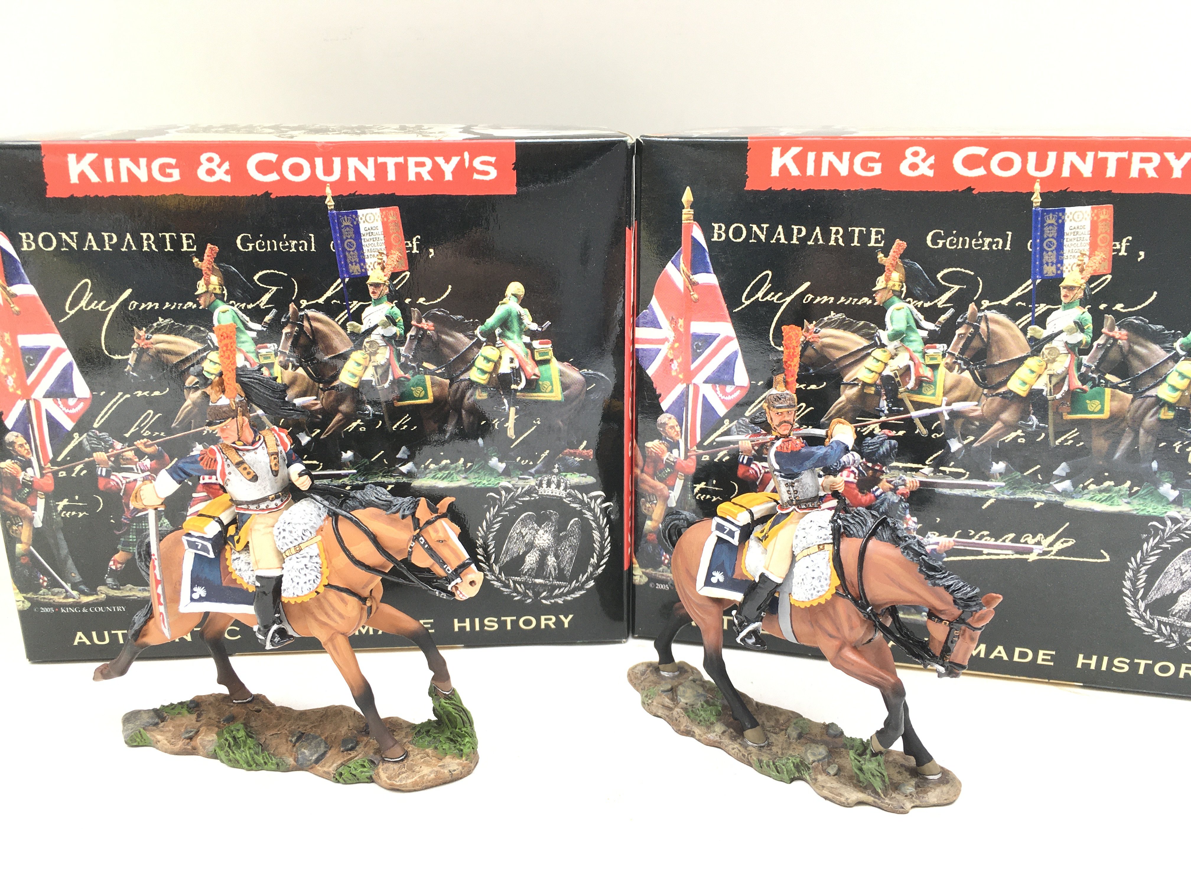 2 Boxed King And Country Mounted Napoleonics. Charging Sword Down And Slashing With Sabre.(2)