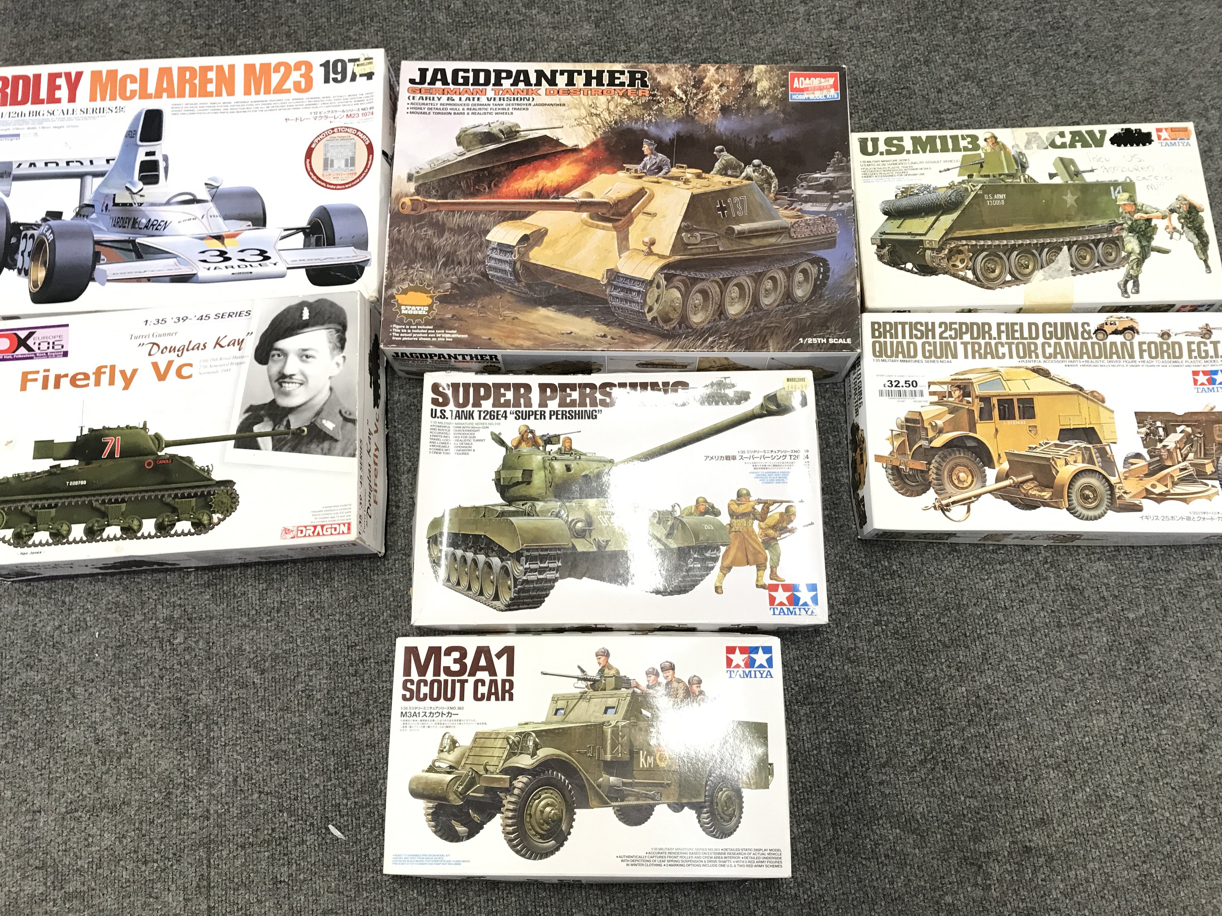 A Collection Of Boxed Model Kits Including Dragon. Tamiya And Academy. No Reserve.