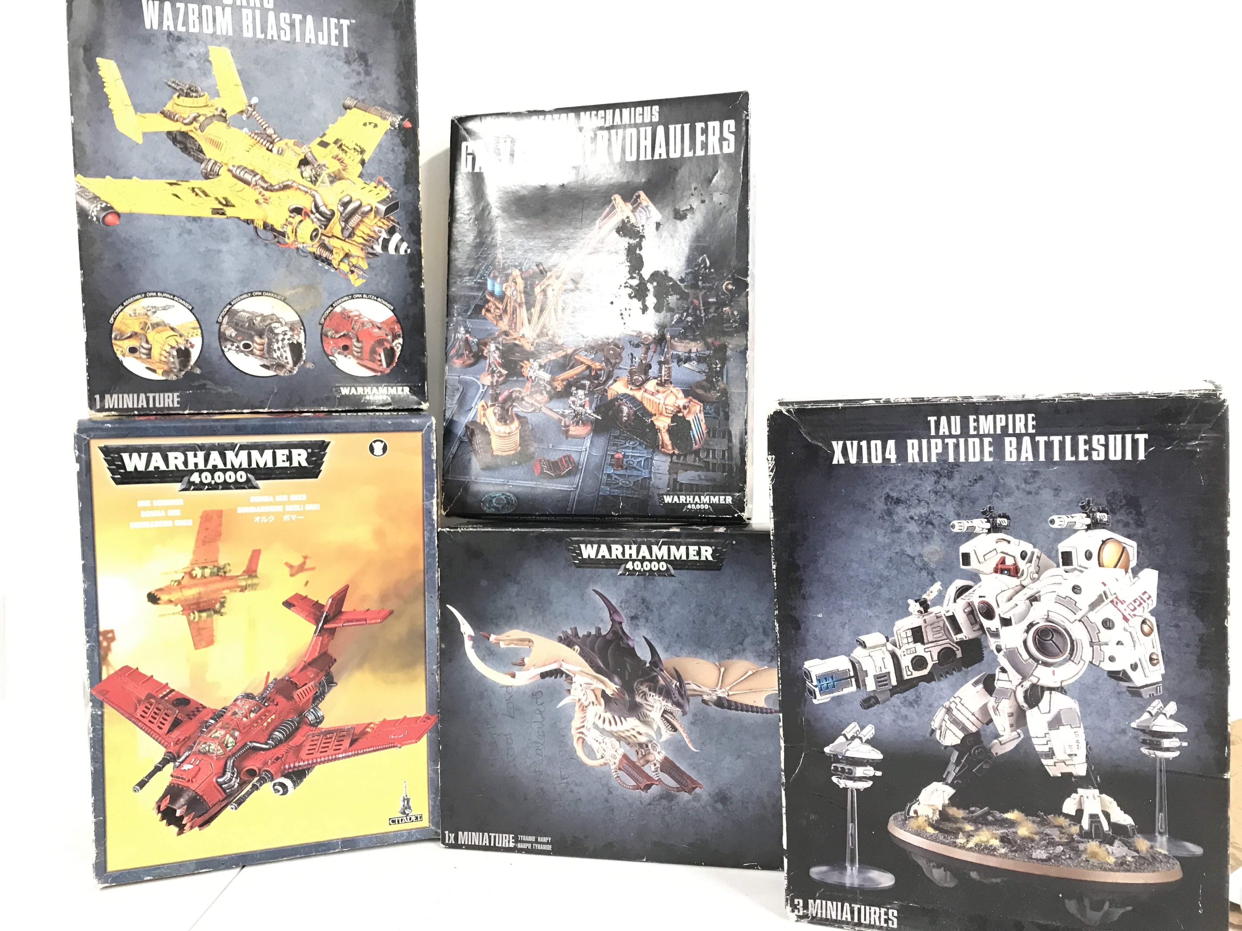 A Collection Of Boxed War Hammer Including A Ork Bomber. A Wazbom Blastajet. Etc.