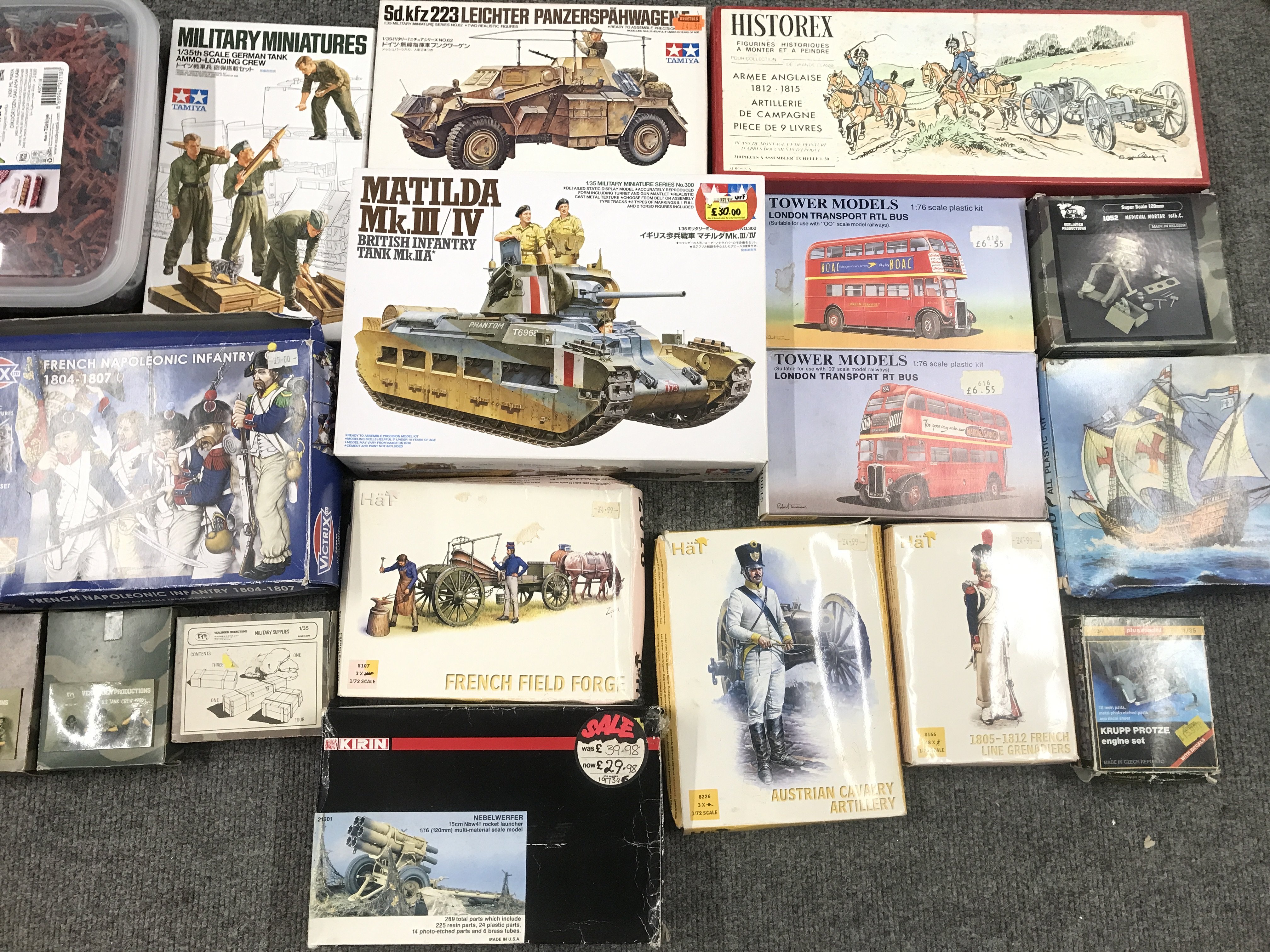 A Collection Of Boxed Model Kits. Tornado Has No Instructions Or Decals.