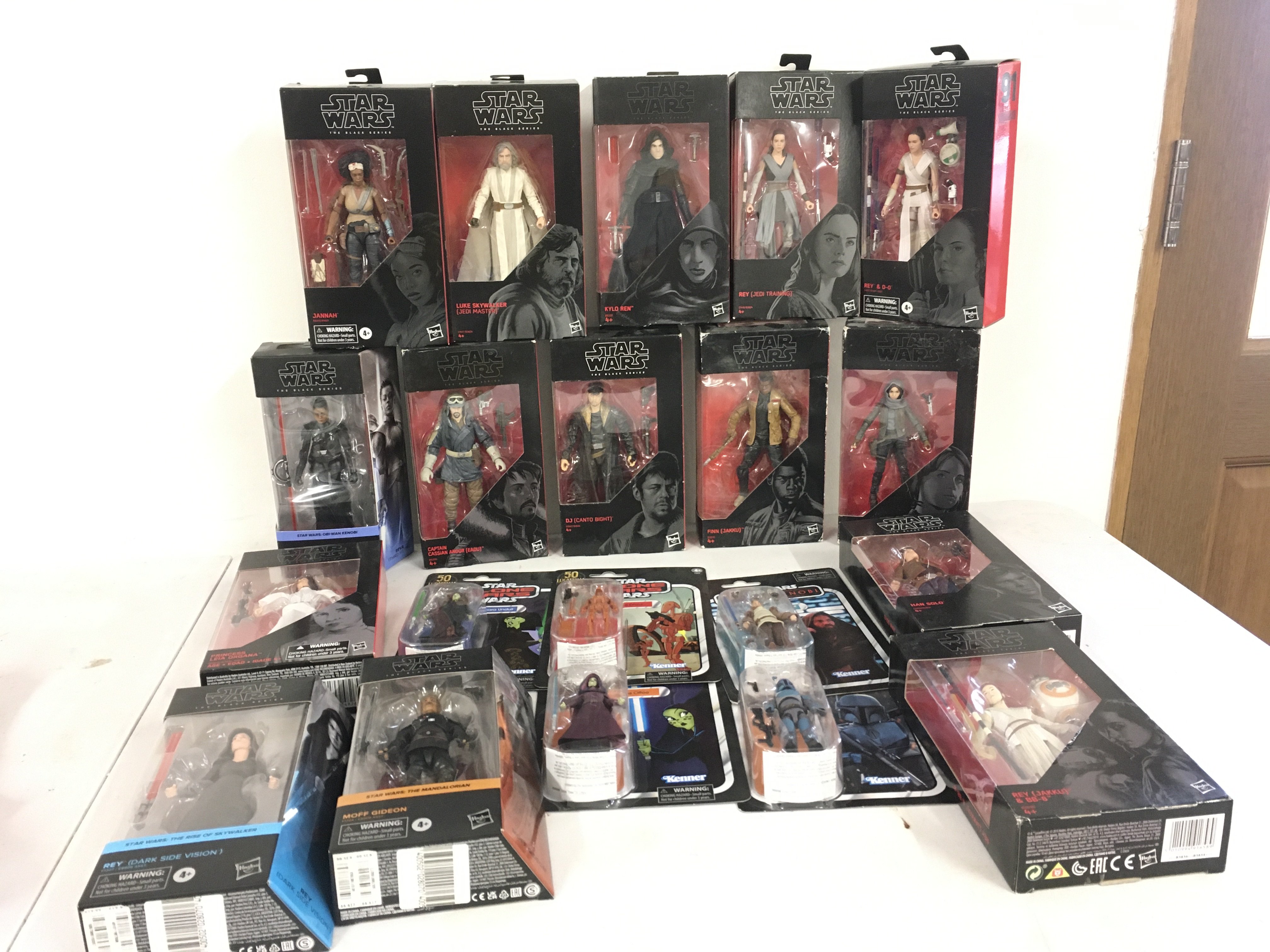Star Wars a sealed Collection of 15 Boxed Black series figures and 5 carded vintage collection figures.  