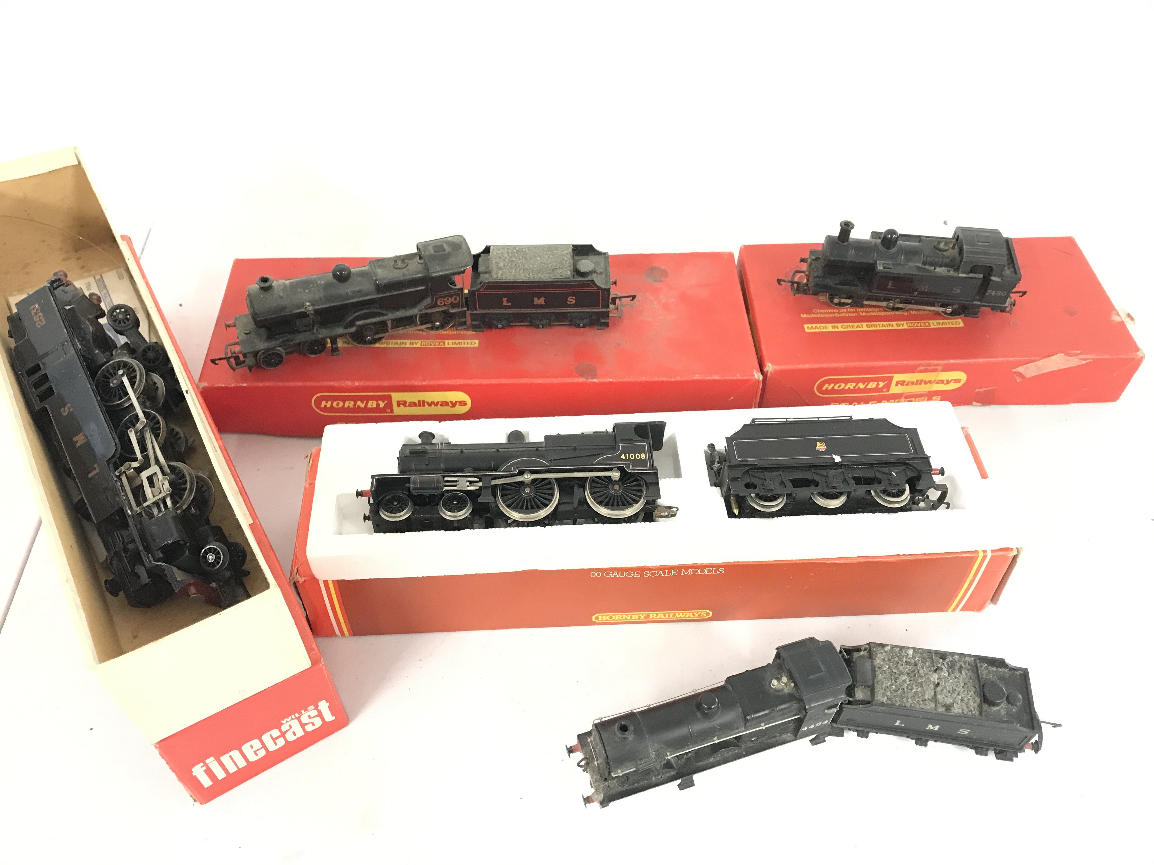 A Collection Of 00 Gauge Locomotives. With Boxes. And A wills Finecast Loco.