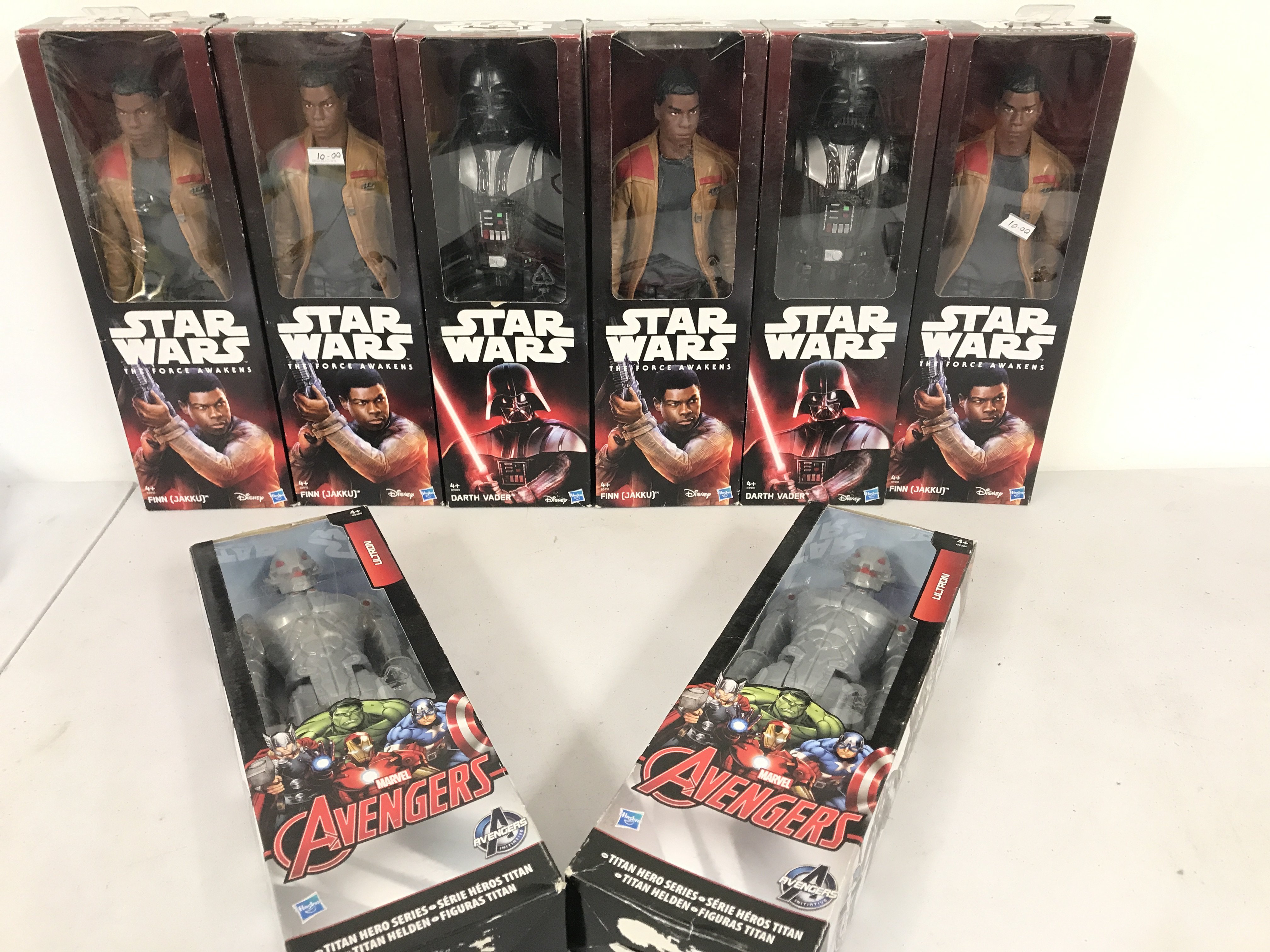 7 Boxed Star Wars And Marvel 12 inch Figures. No Reserve.