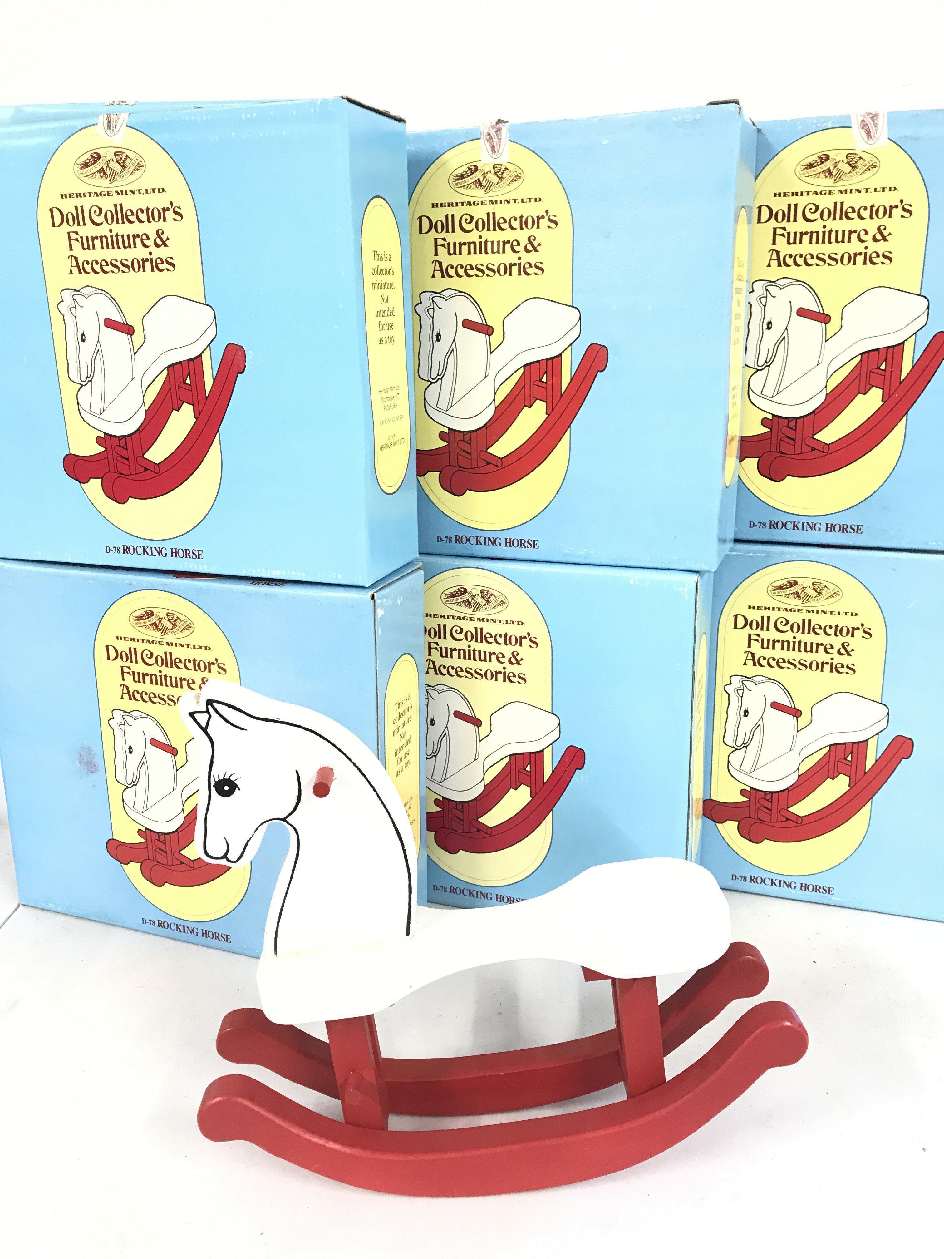 A Collection Of 6 Boxed Heritage Mint Ltd. Dolls Rocking Horse. No Reserve.