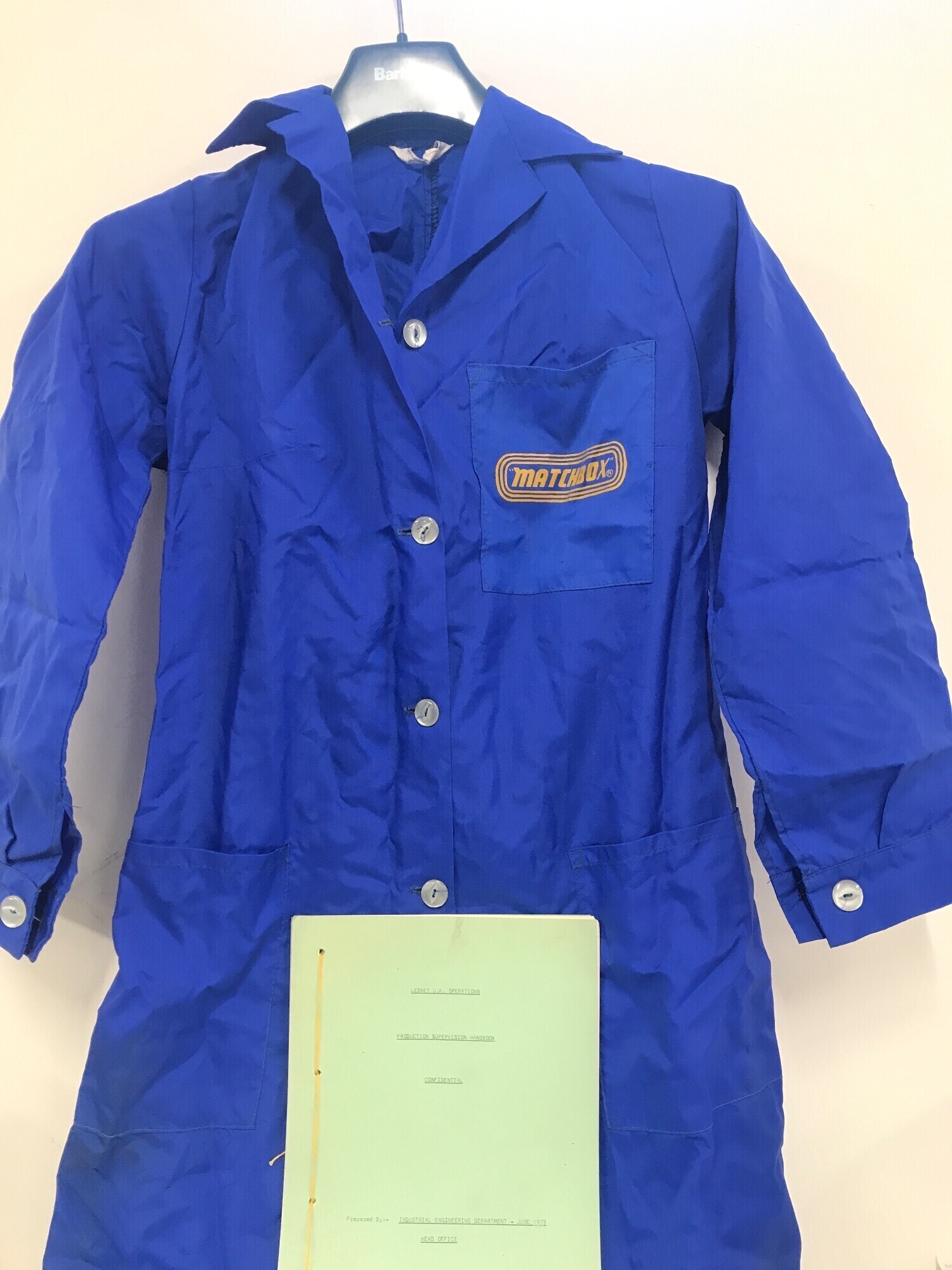 A Matchbox Workwear Lab Coat. Keys. An Order Pad. A Price List. And Production Supervision Hand Book From 1979. No Reserve.