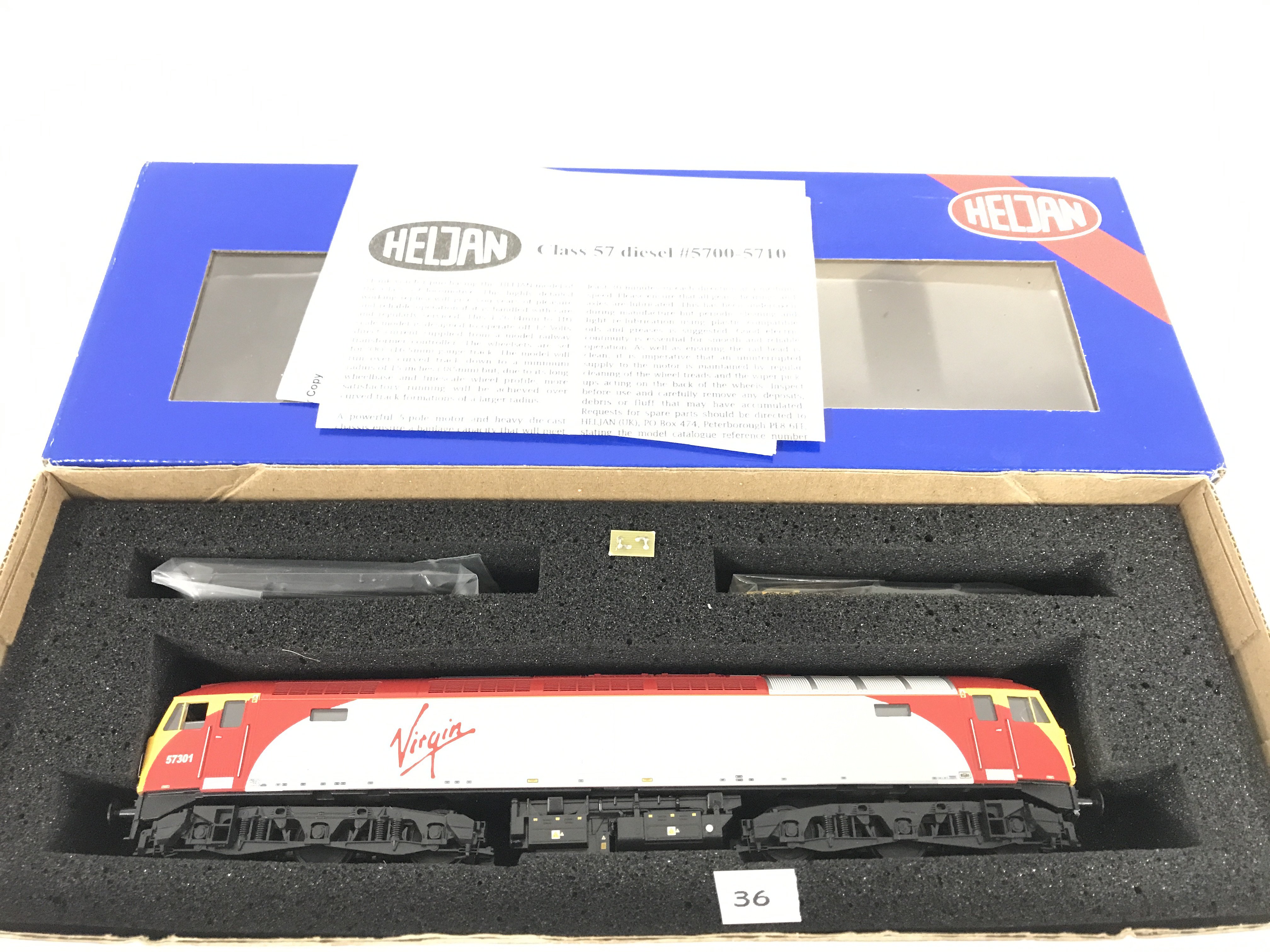 A Boxed Heljan 00 Gauge Class 57 Diesel 5731 Virgin.