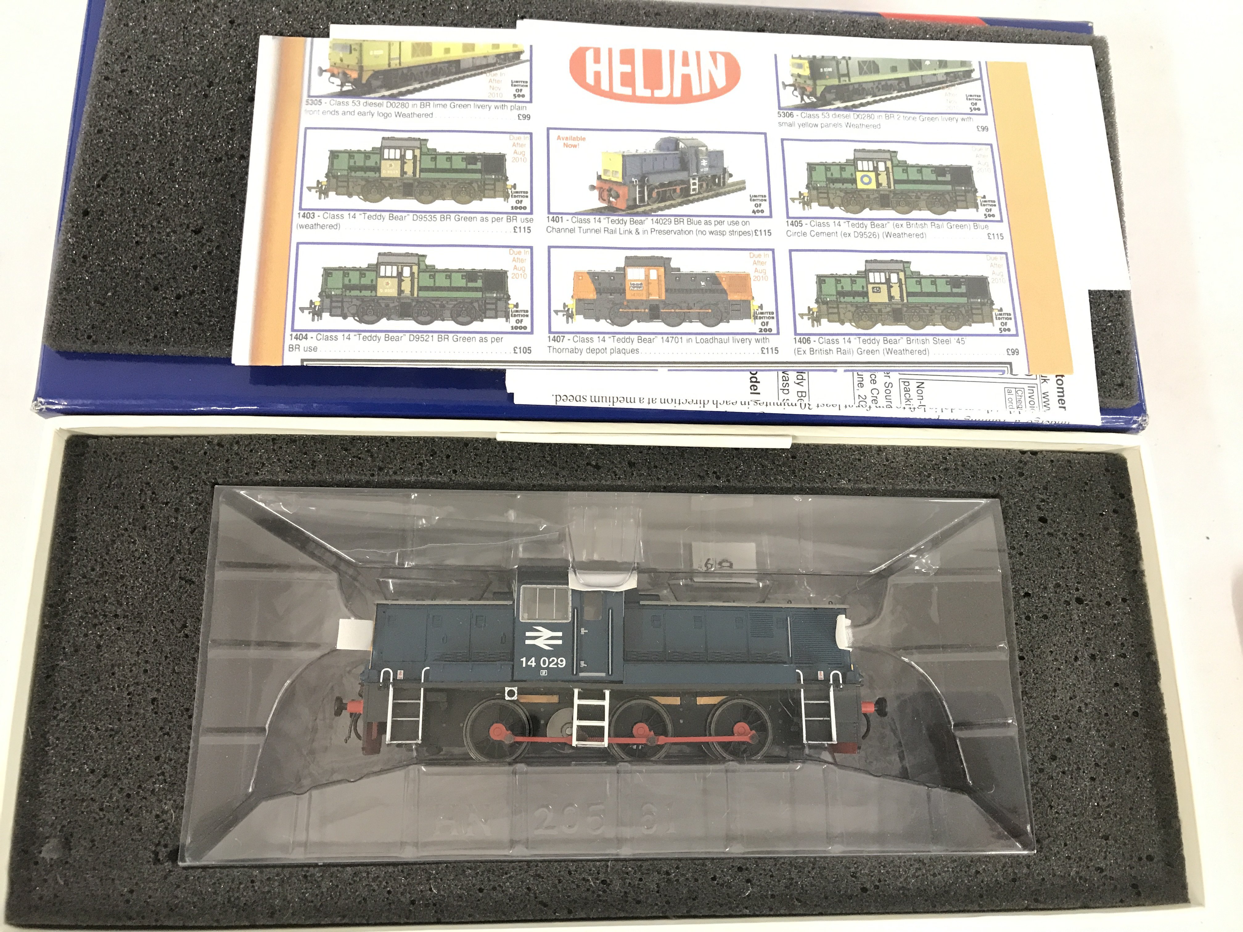 A Boxed Heljan 00 Gauge 1401 BR Blue Class 14 Diesel Locomotive.