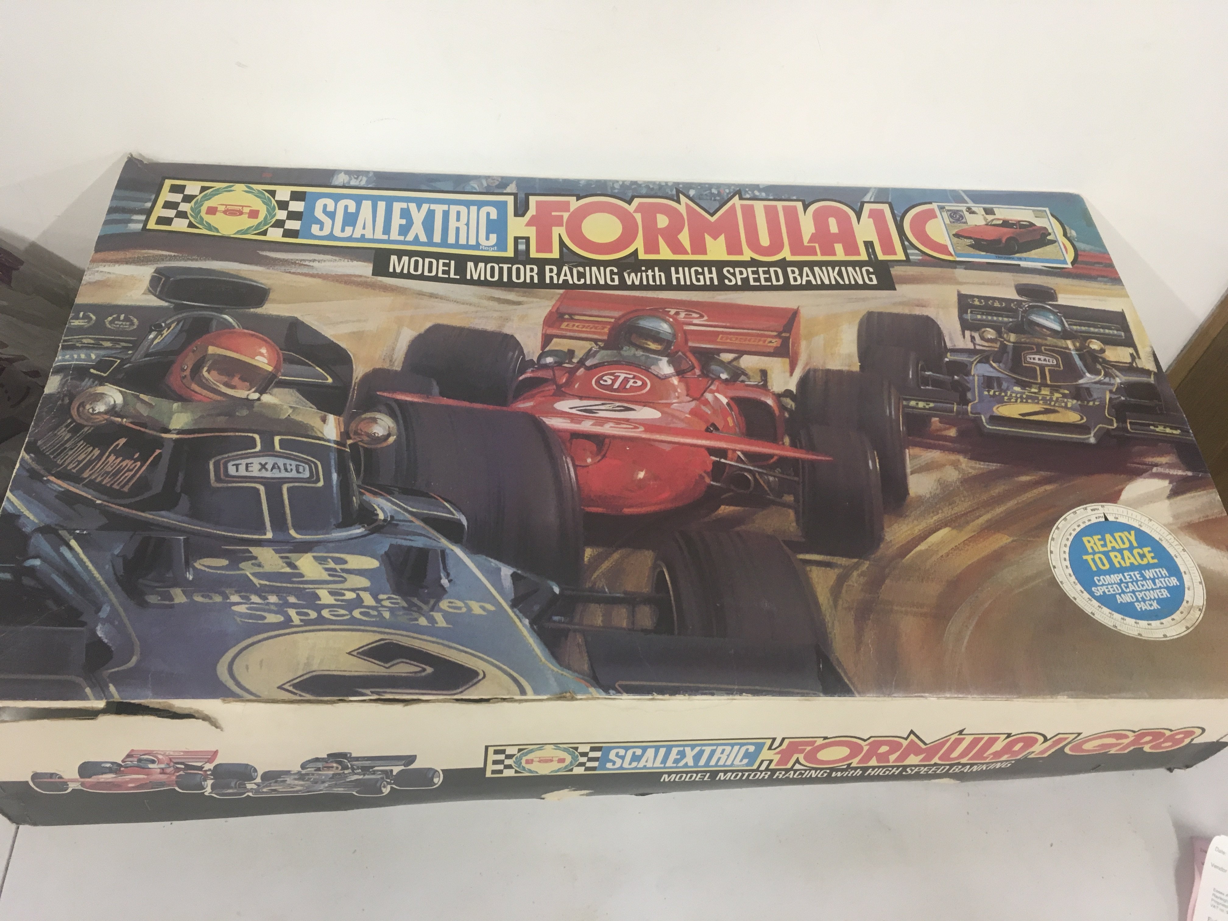 A boxed Scalextric set Formula 1 GP8 with additional cars.  No reserve 