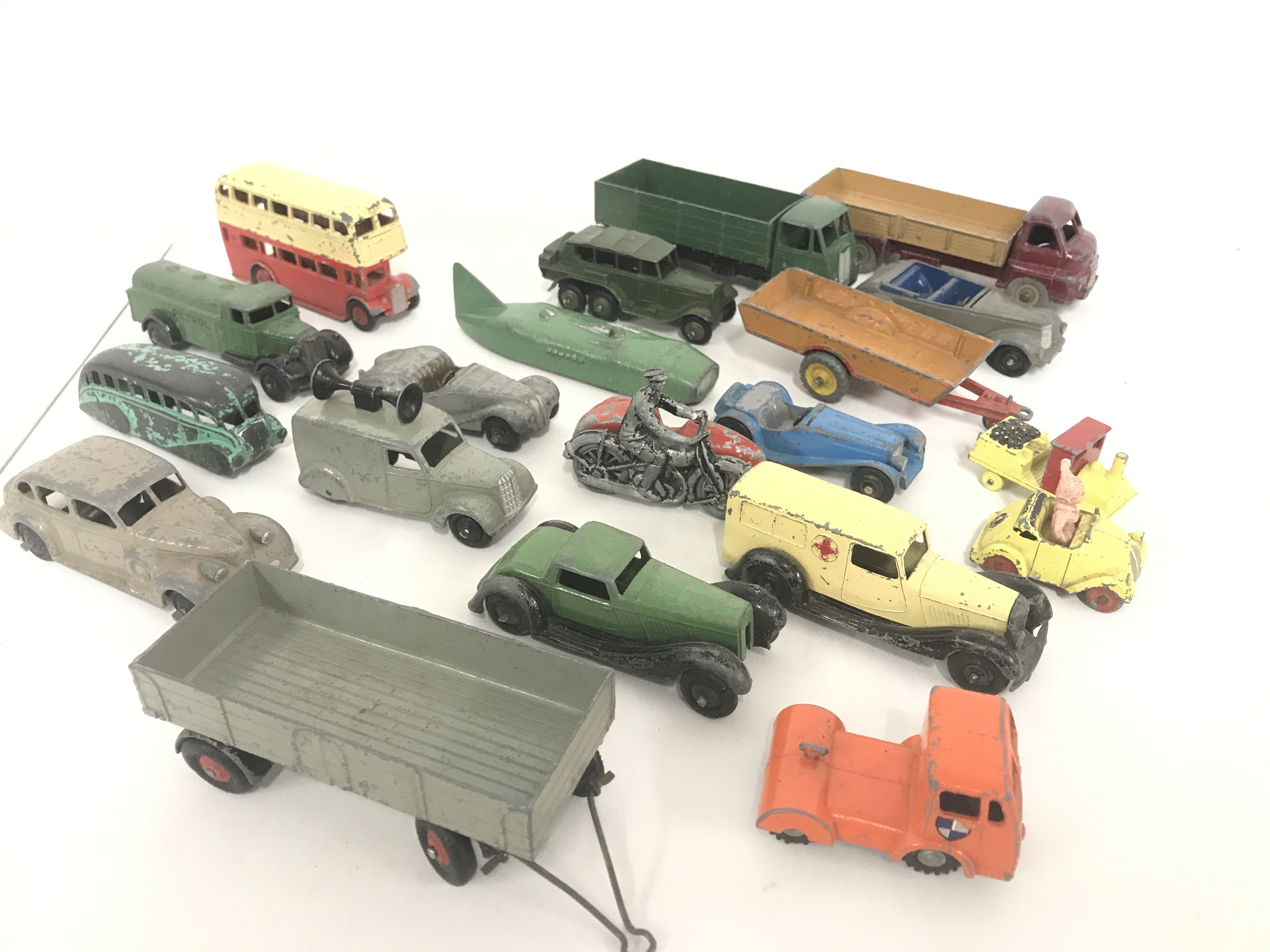 A Small Collection Of Pr-War Dinky Cars Etc.