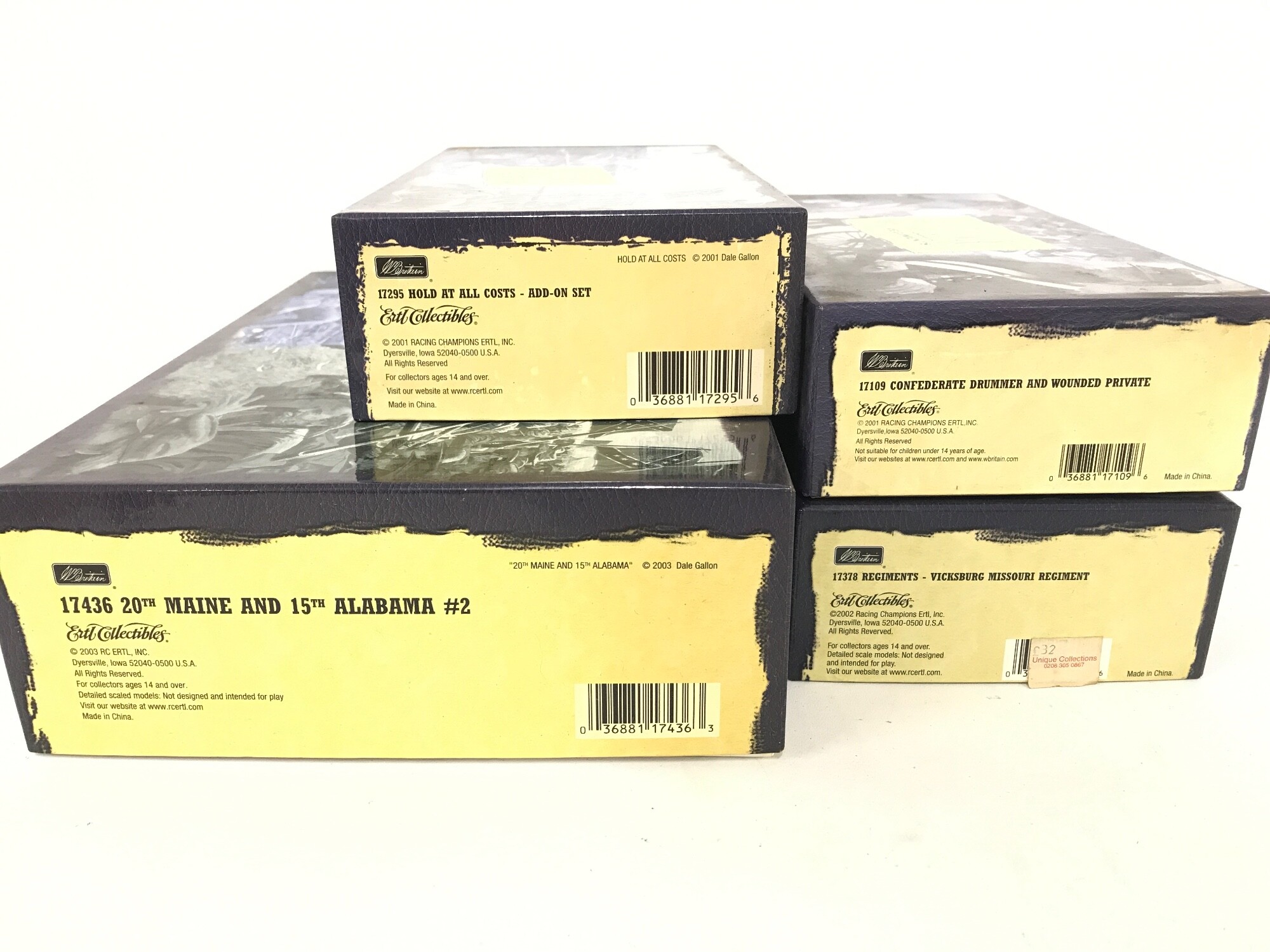 4 Boxed Britains Ccivil Wars Sets. Including Numbers 17436, 17295, 17109 And 17378.