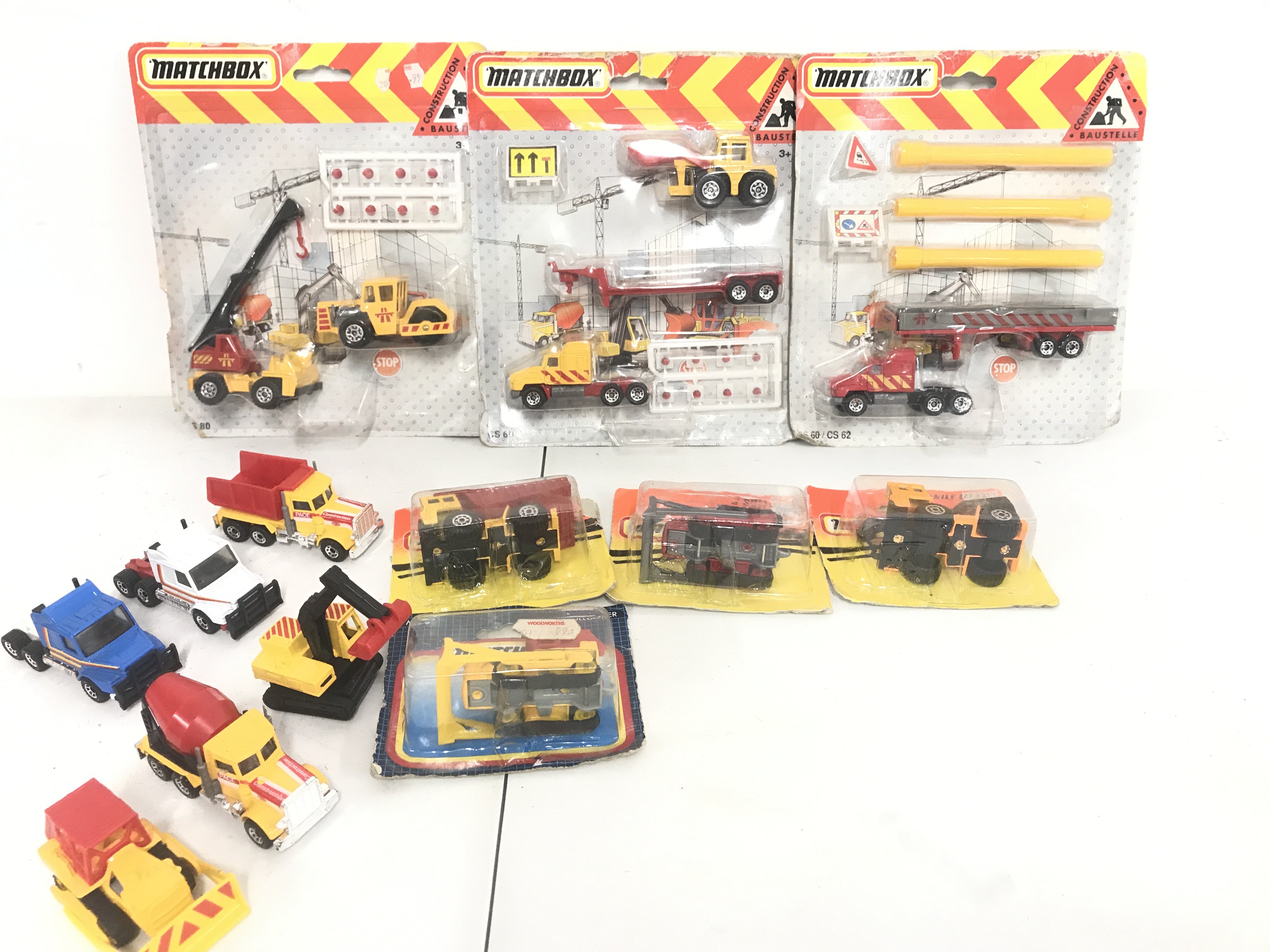 A Collection Of Carded And Loose Matchbox Construction Vehicles. No Reserve.