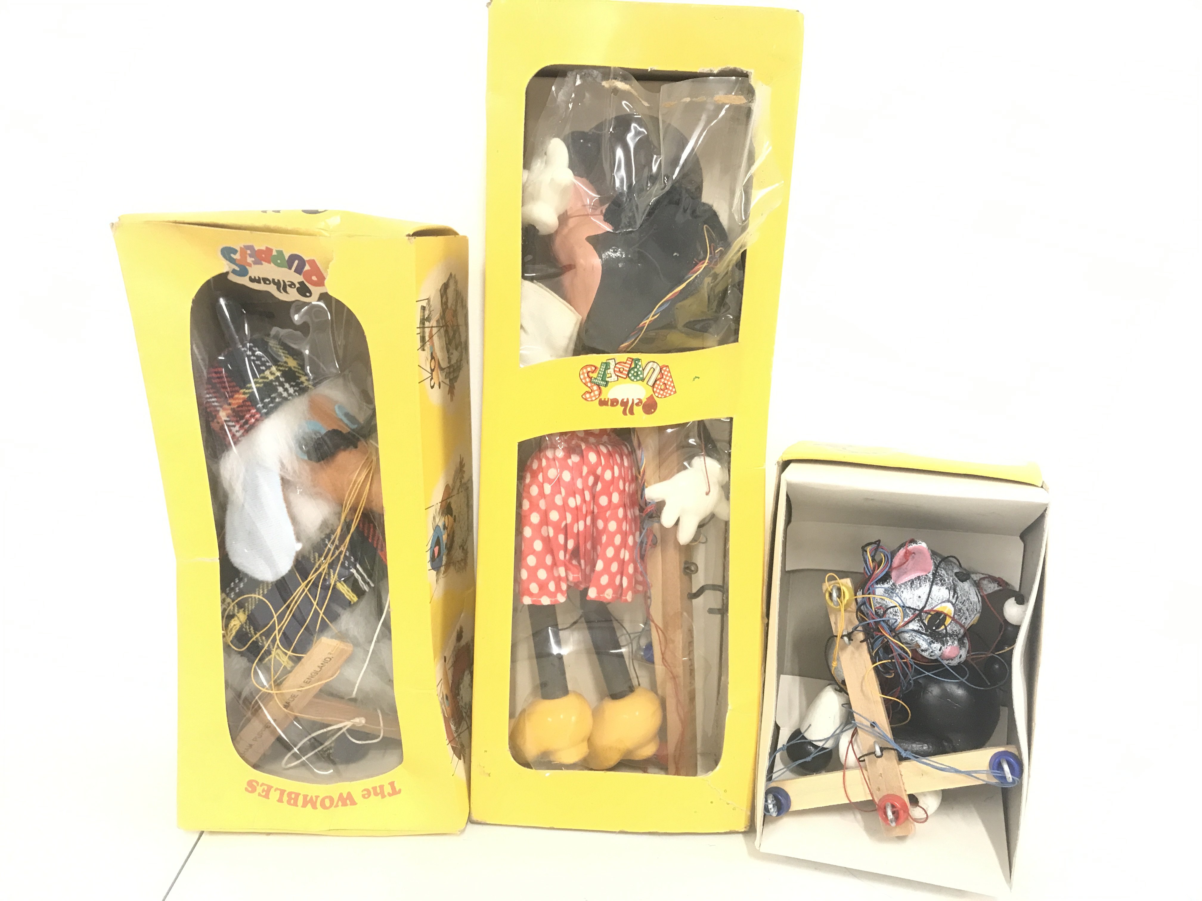 3 Boxed Pelham Puppets including the Womble Great Uncle Bulgaria.