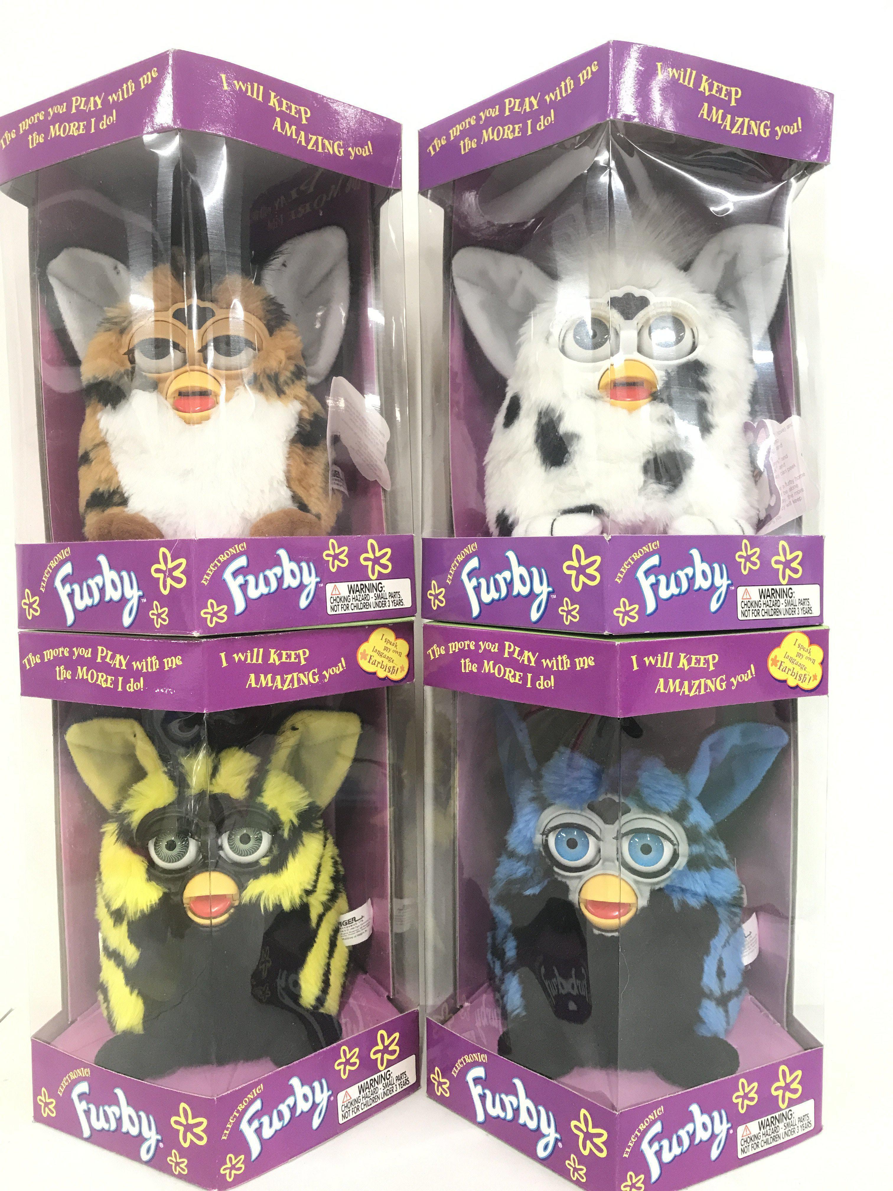 4 X Boxed And Sealed Tiger/Hasbro Furbys including Dalmatian. Blue Turtle. Bumblebee And Tiger.