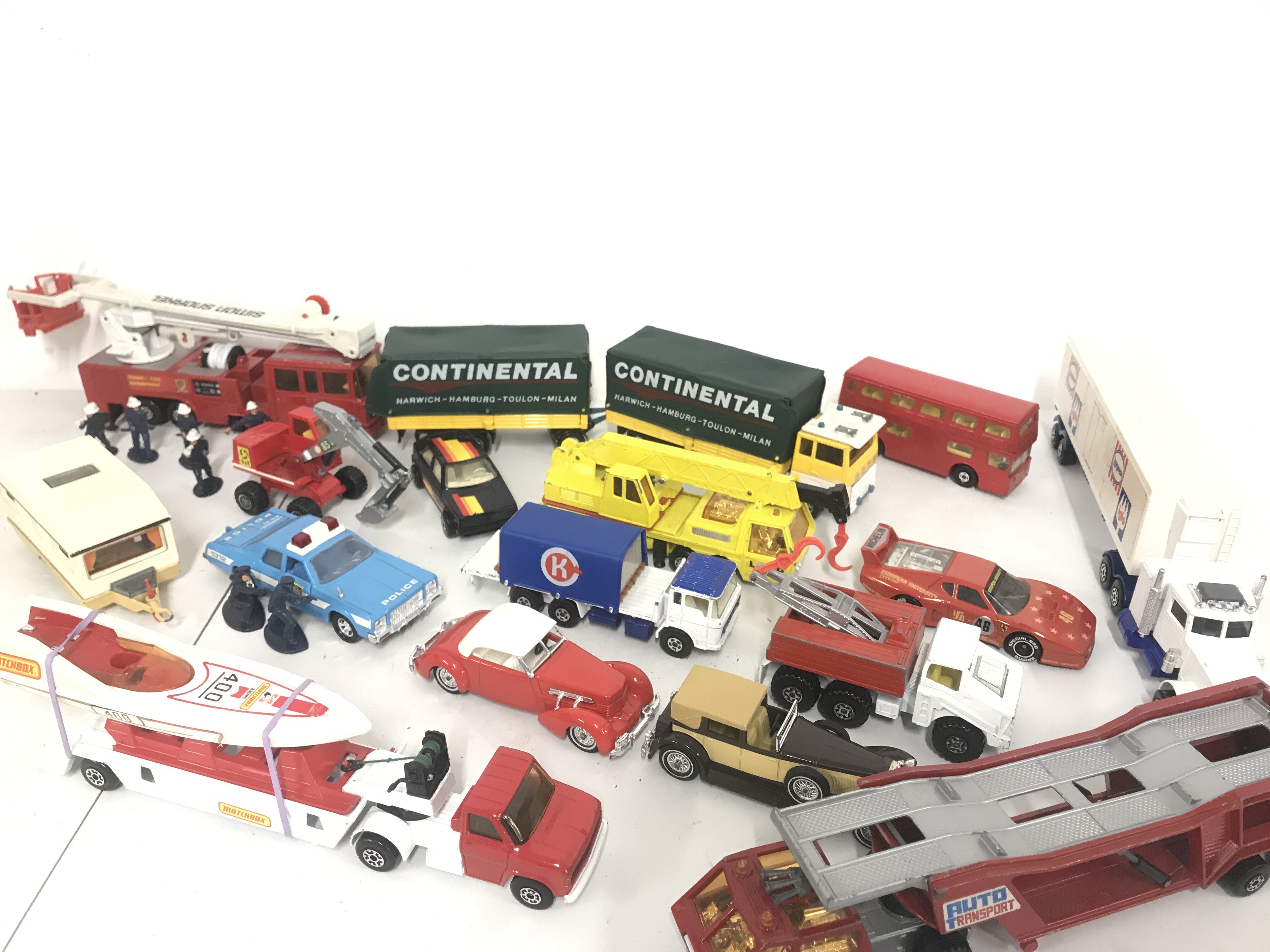 A Box Containing Playworn Diecast Including Matchbox. Corgi Etc. No Reserve.