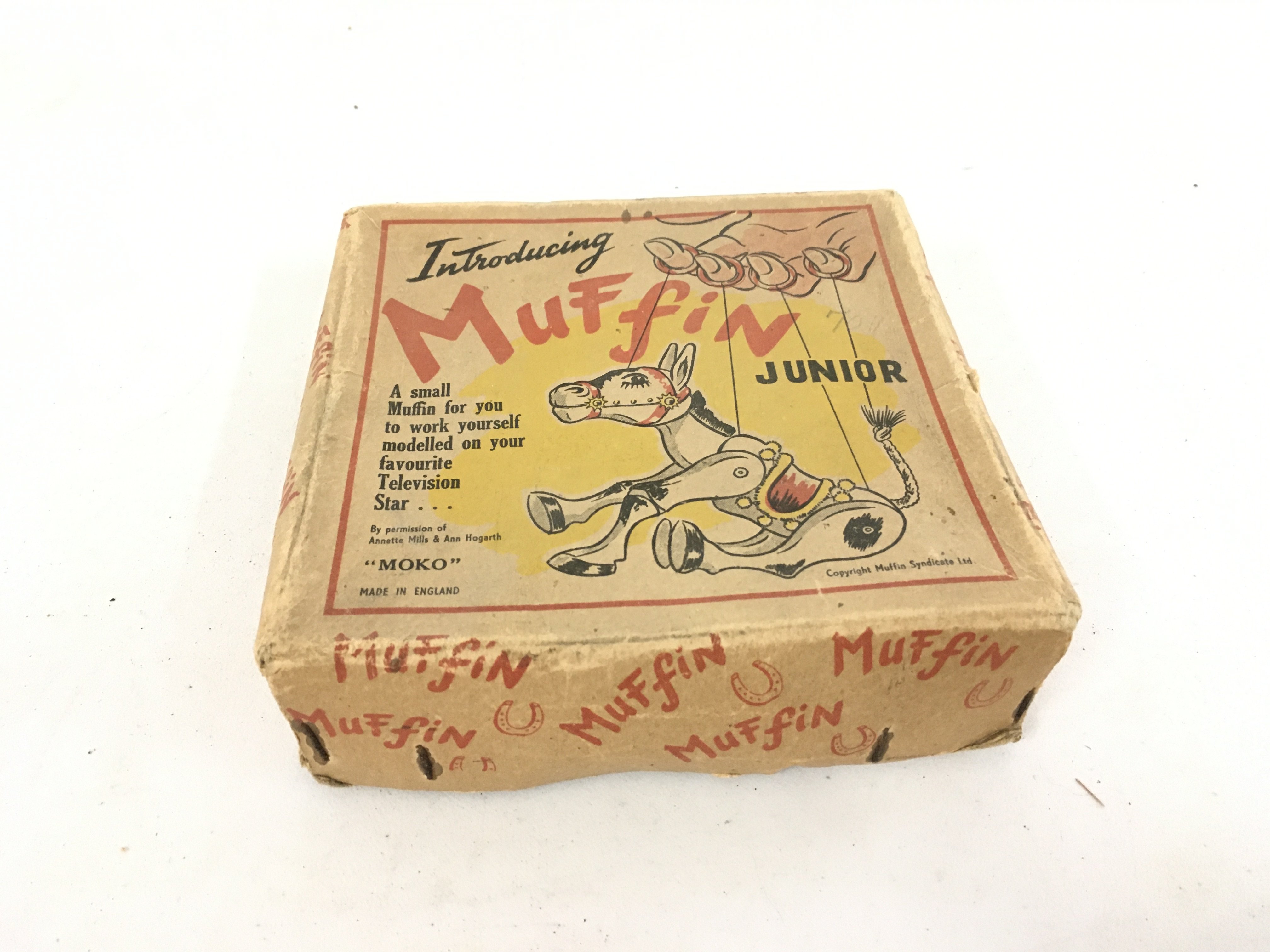 A boxed vintage Muffin the Mule puppet  Mokpo. No reserve 
